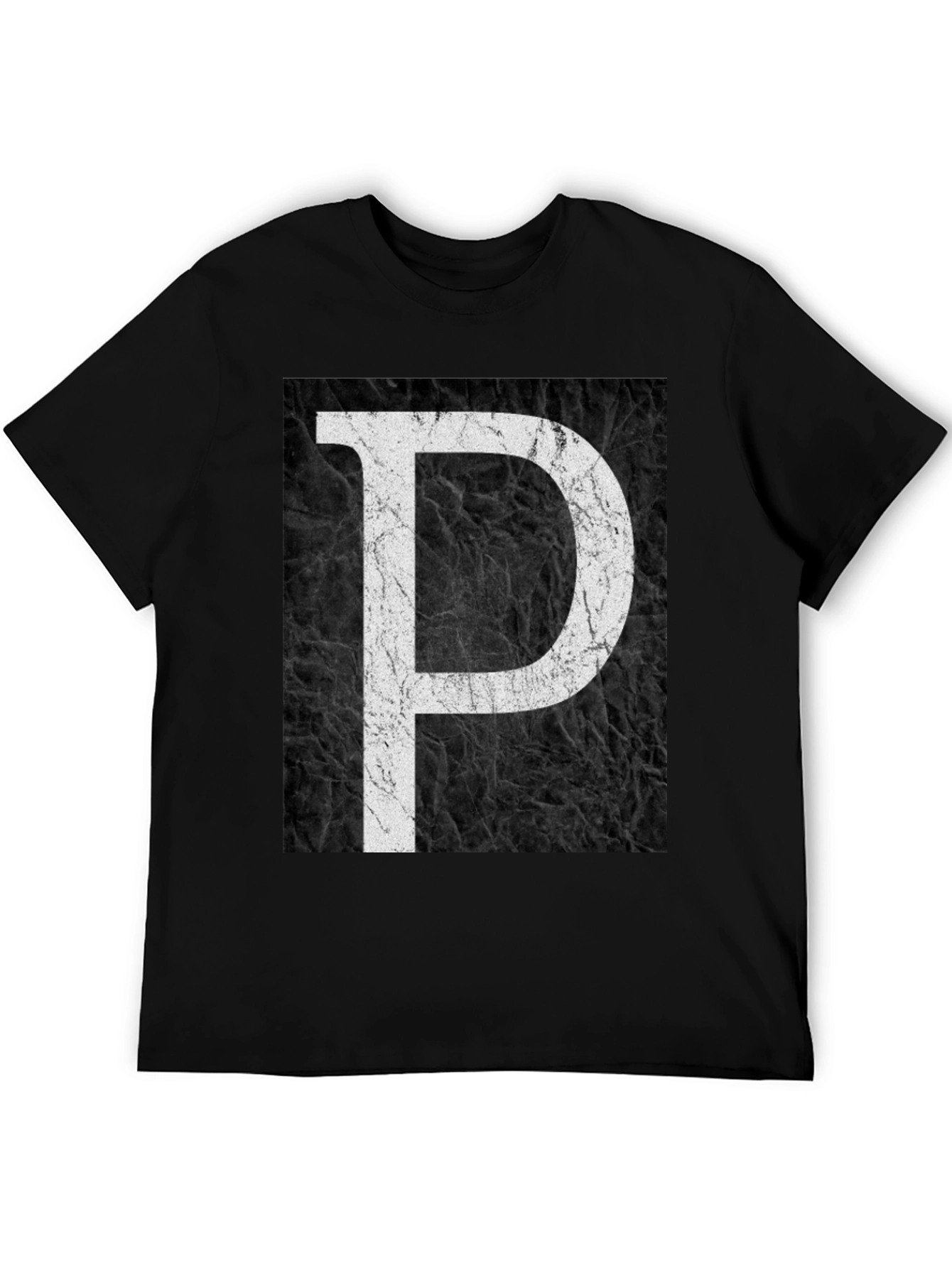 Bold Letter P Black Graphic Tee