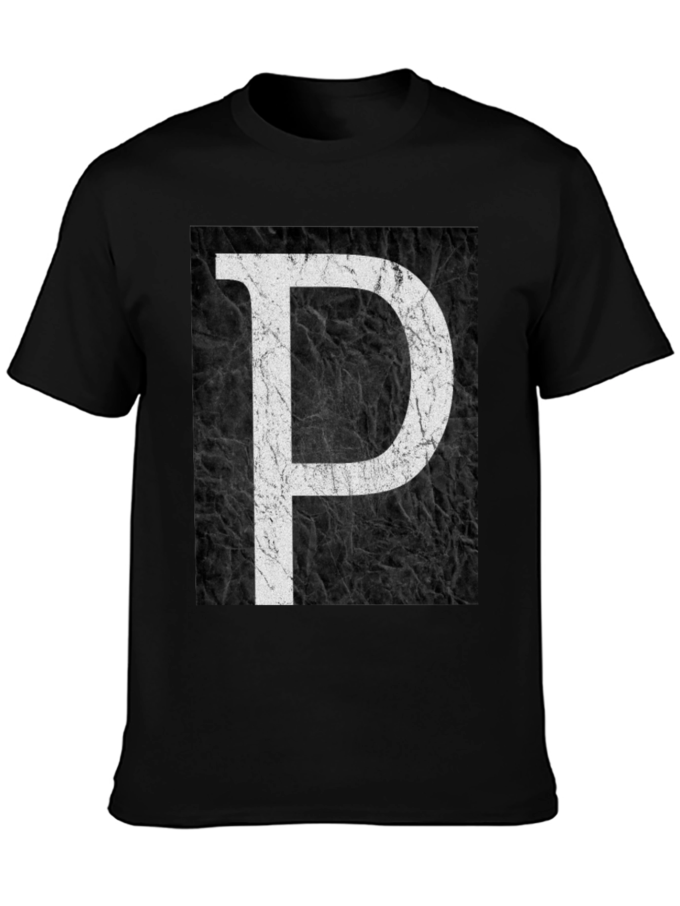Bold Letter P Black Graphic Tee