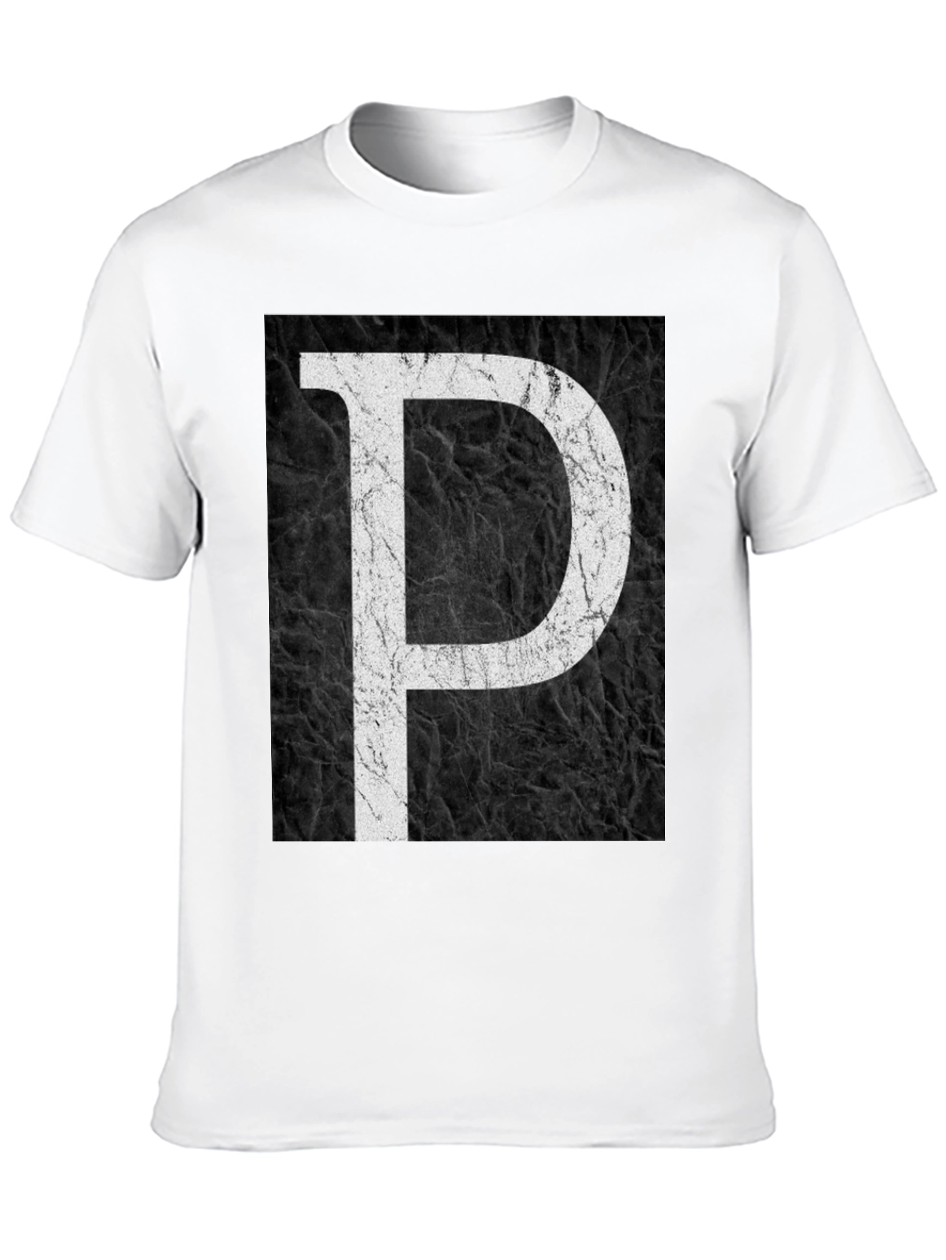 Bold Letter P Black Graphic Tee