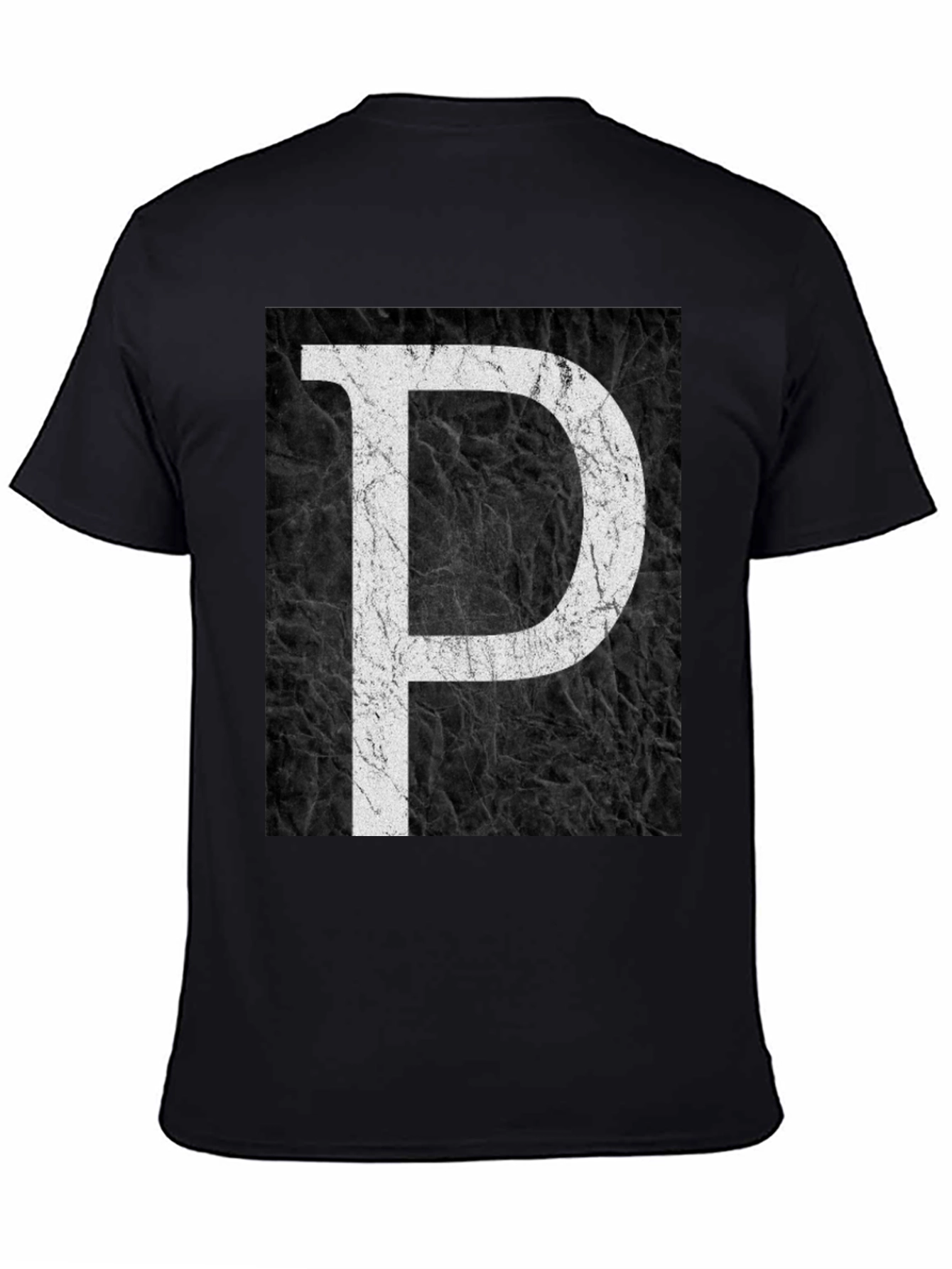 Bold Letter P Black Graphic Tee