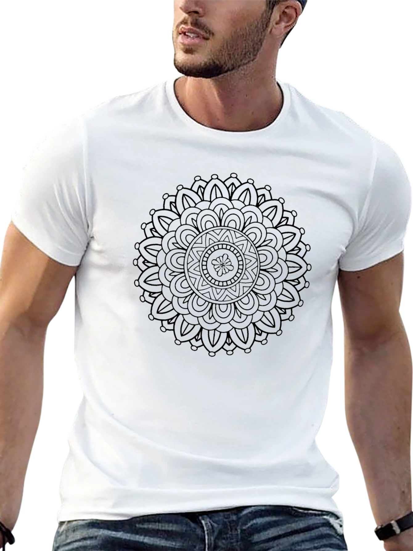 Black Mandala T-Shirt - Artistic Graphic Tee