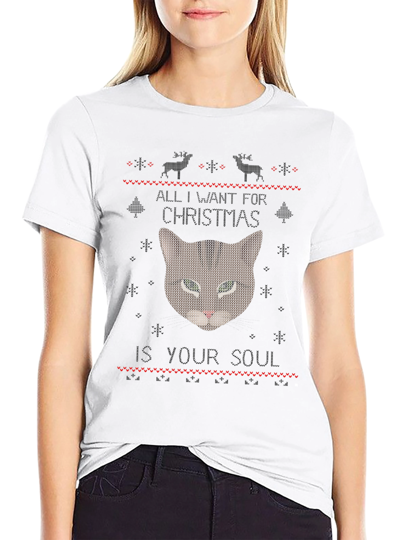 Soul Snatching Christmas Cat T-Shirt
