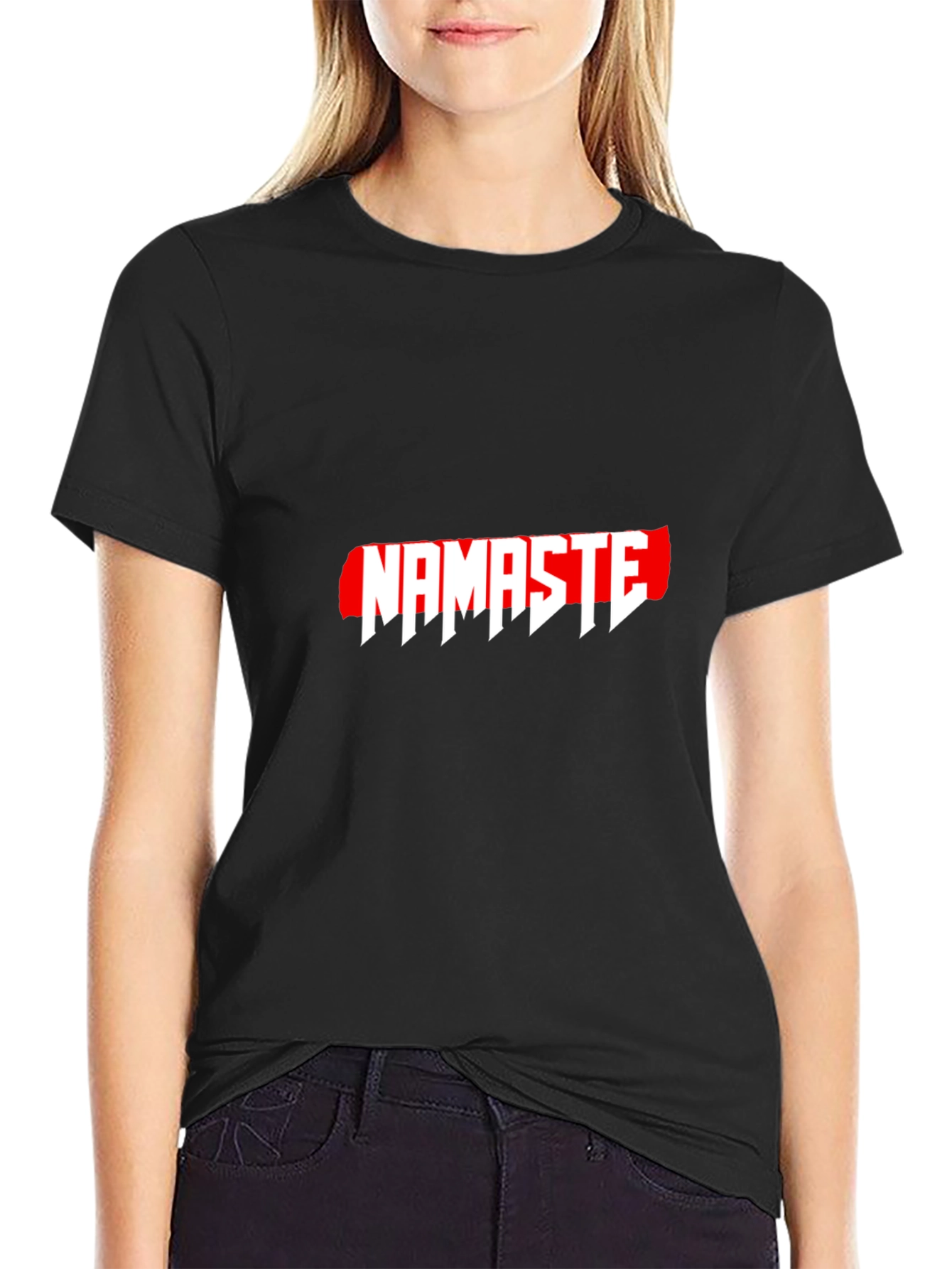 Namaste Graphic T-Shirt - Casual Black Tee