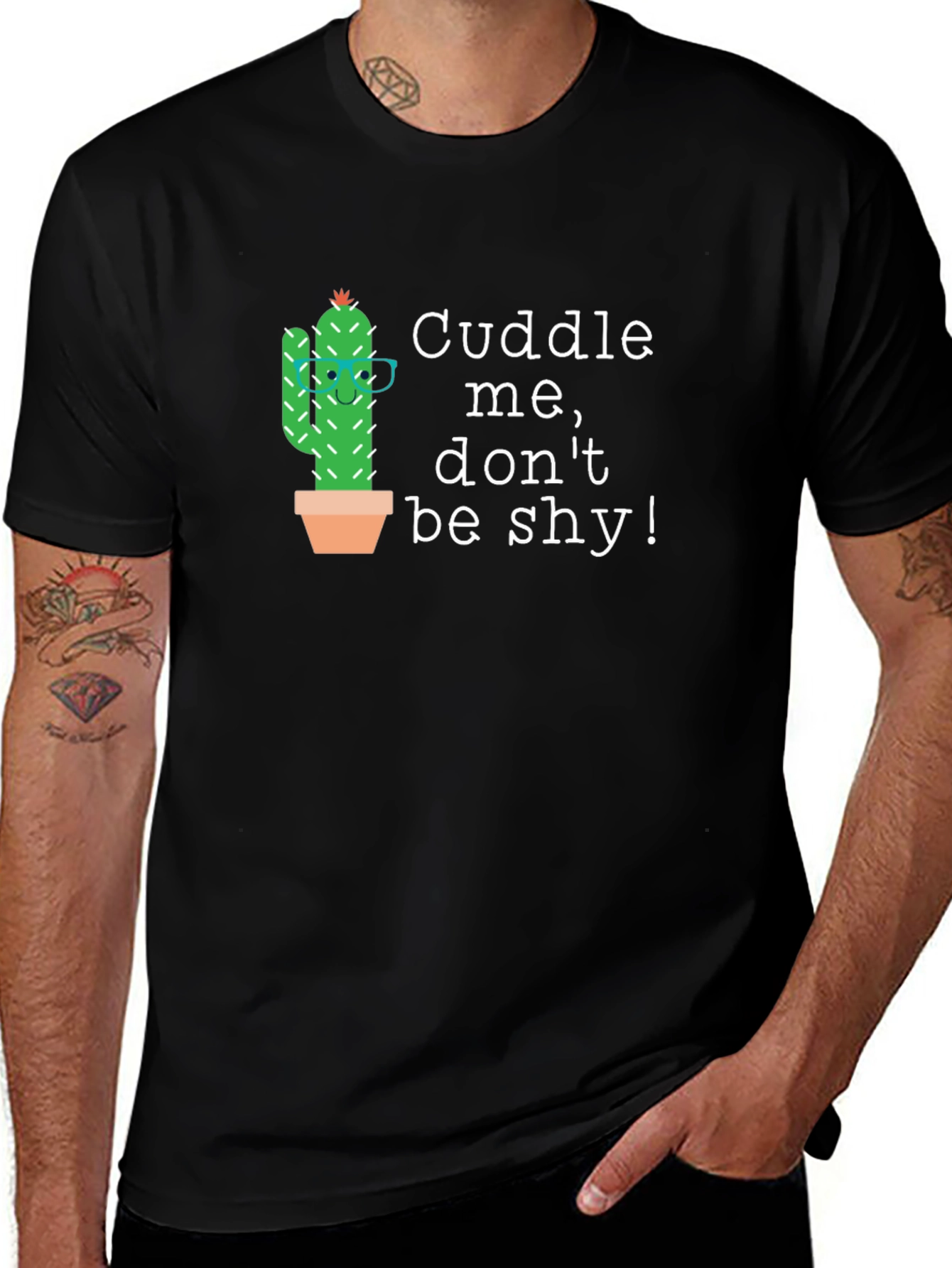 Cuddle Cactus Graphic T-Shirt - Dont Be Shy!