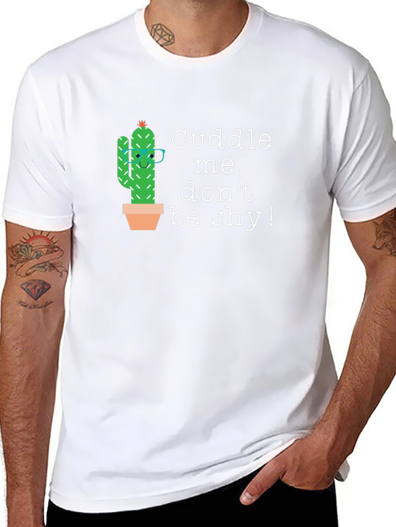 Cuddle Cactus Graphic T-Shirt - Dont Be Shy!