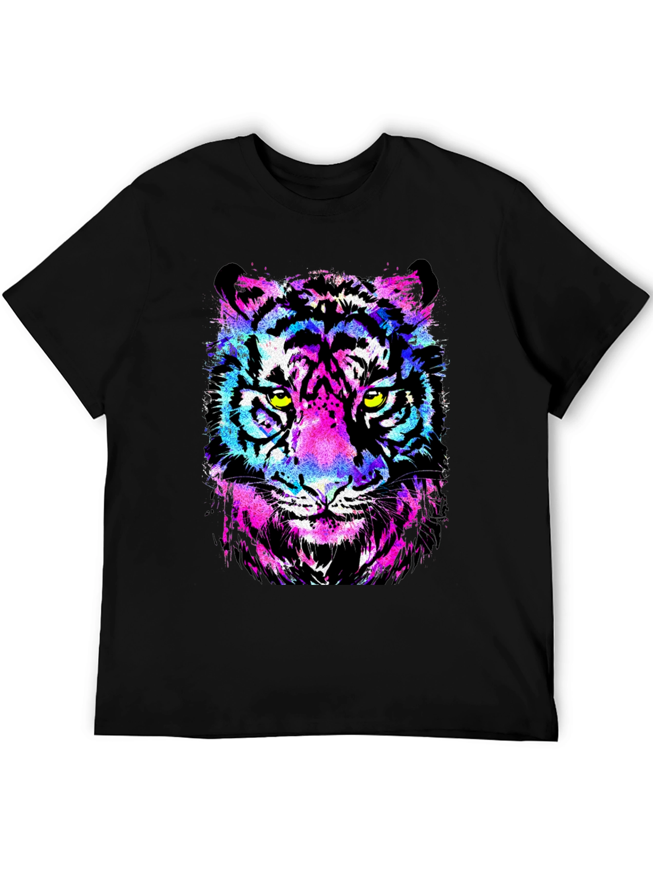 Neon Tiger Graphic T-Shirt - Bold Animal Print