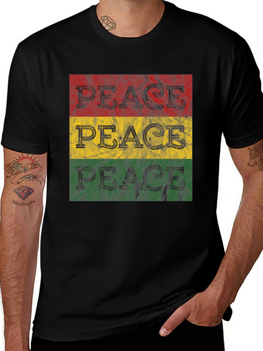 Rasta Peace T-Shirt - Red Yellow Green Graphic Tee