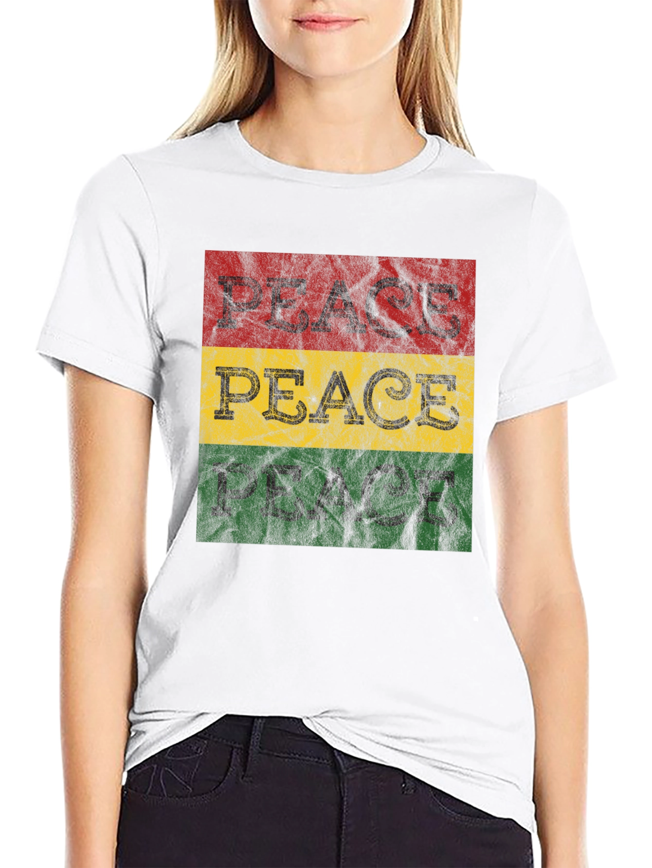 Rasta Peace T-Shirt - Red Yellow Green Graphic Tee