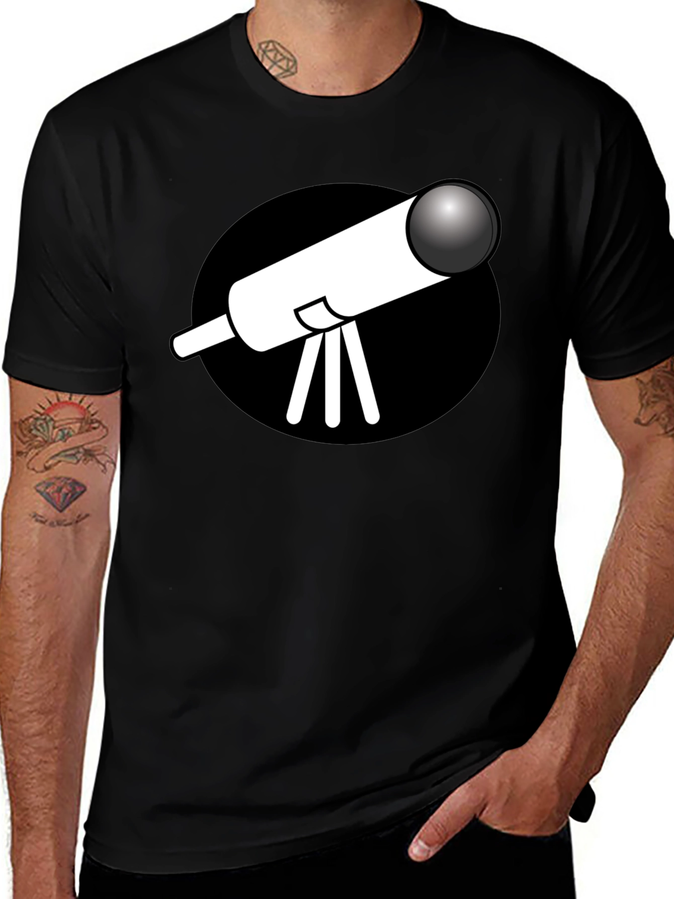 Telescope Graphic Black T-Shirt