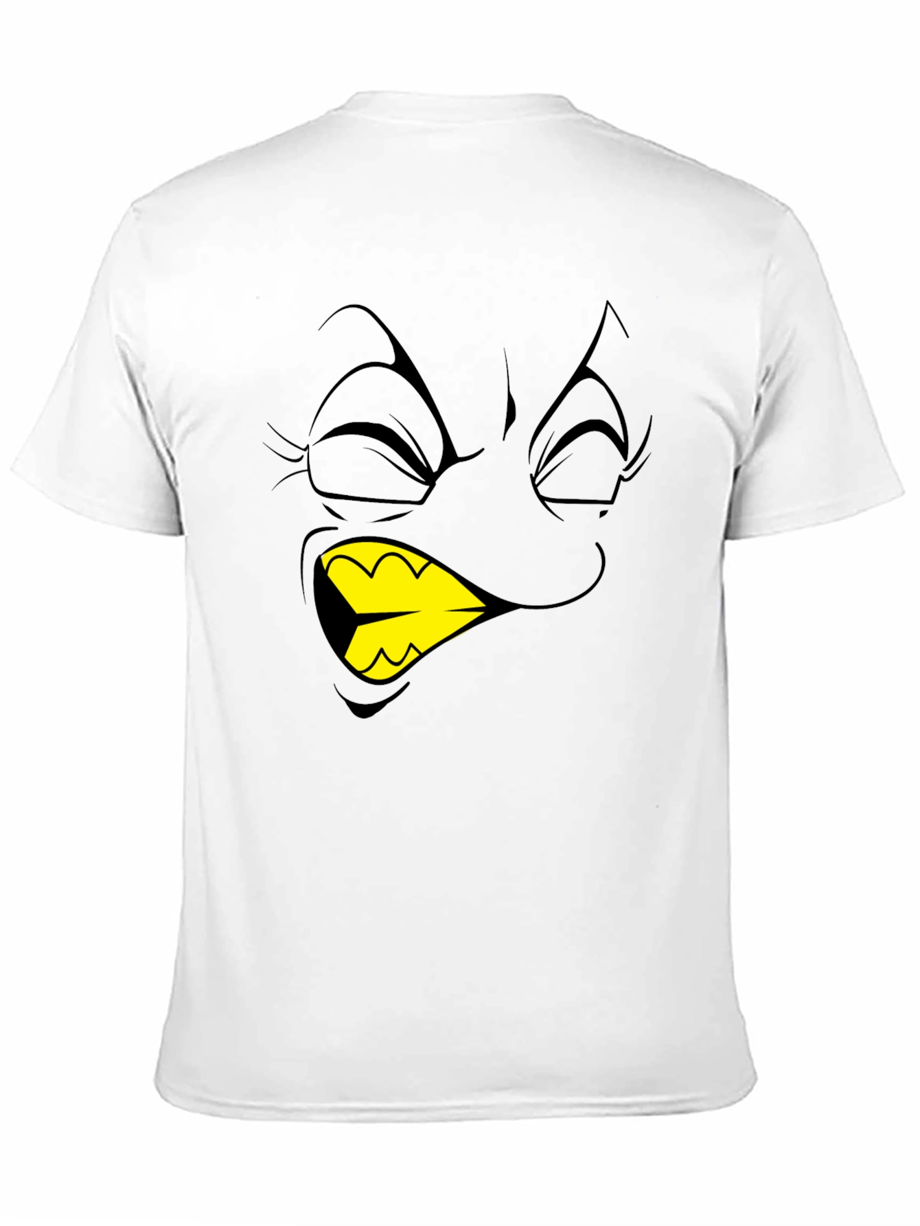 Cartoon Face Graphic T-Shirt - Black