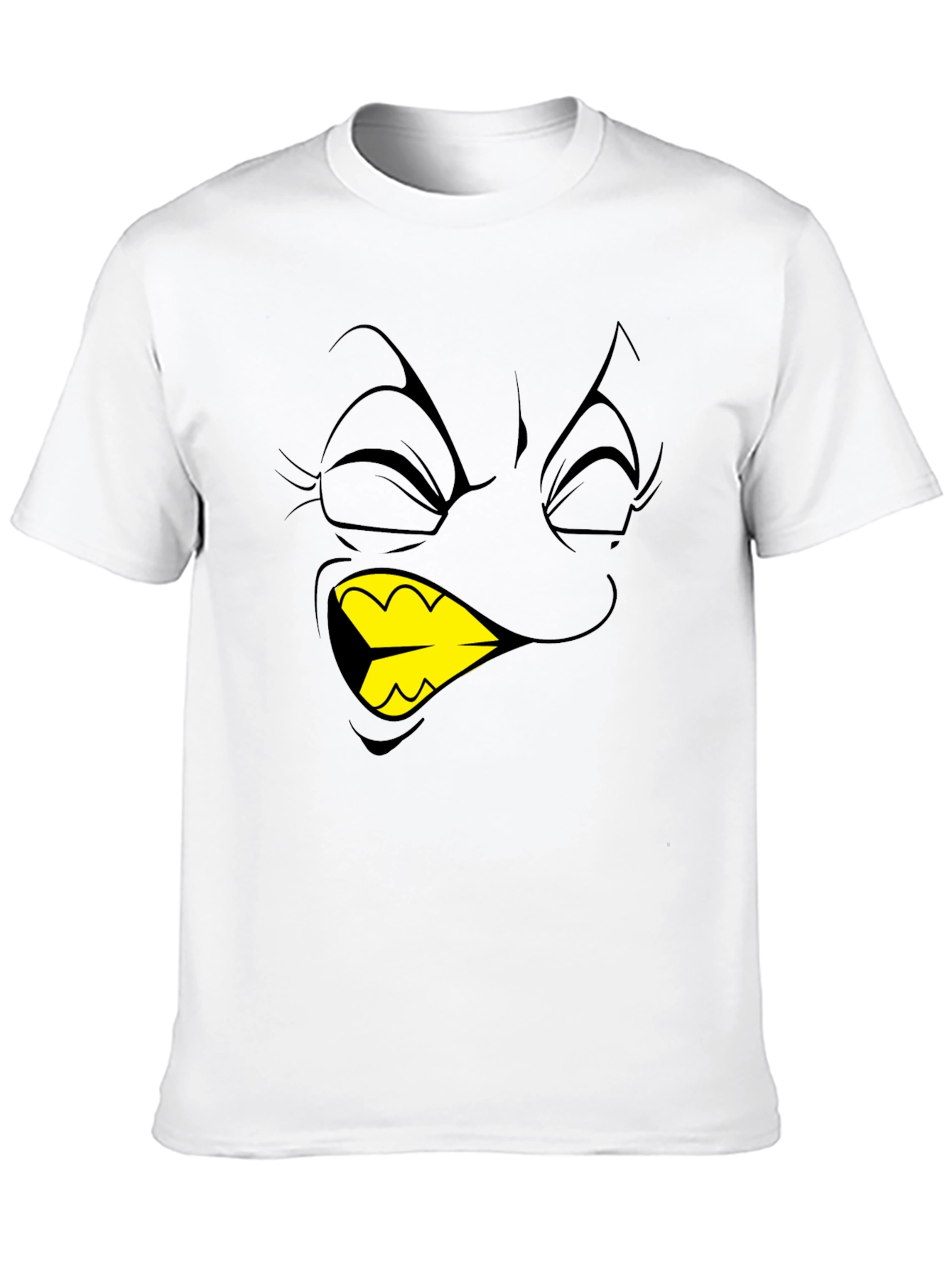 Cartoon Face Graphic T-Shirt - Black