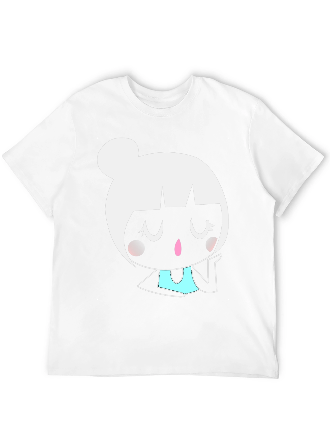 Cute Cartoon Girl Graphic Tee - Black Unisex Shirt