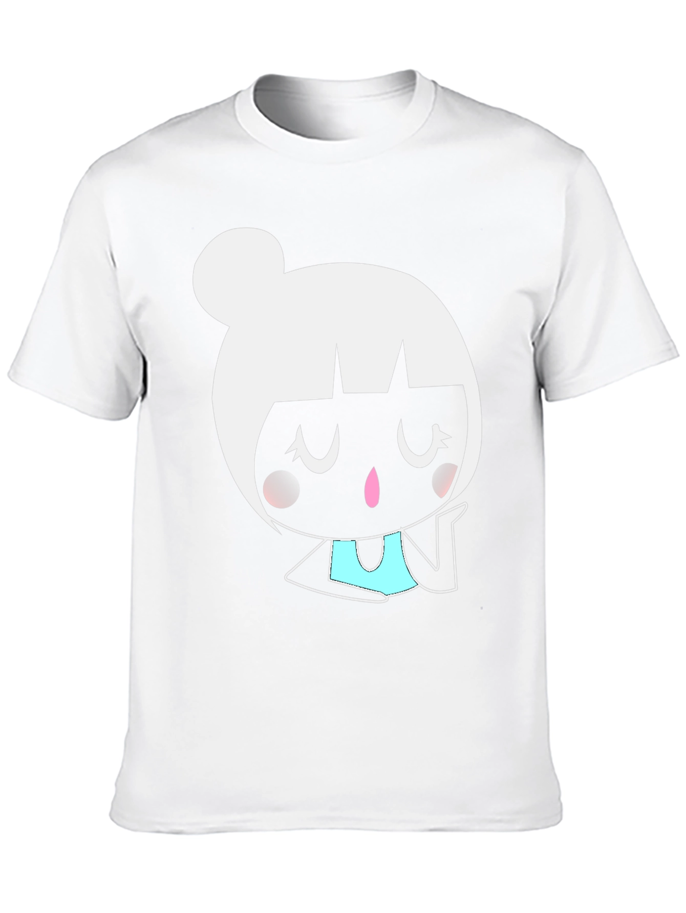 Cute Cartoon Girl Graphic Tee - Black Unisex Shirt