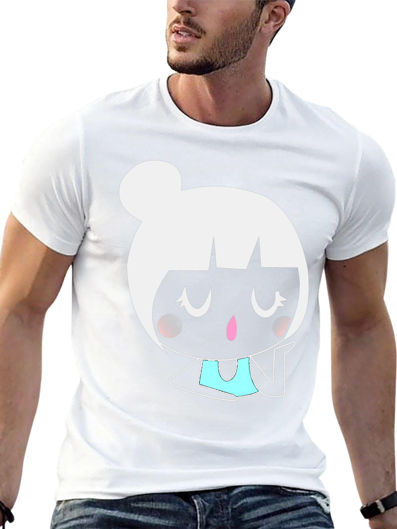 Cute Cartoon Girl Graphic Tee - Black Unisex Shirt