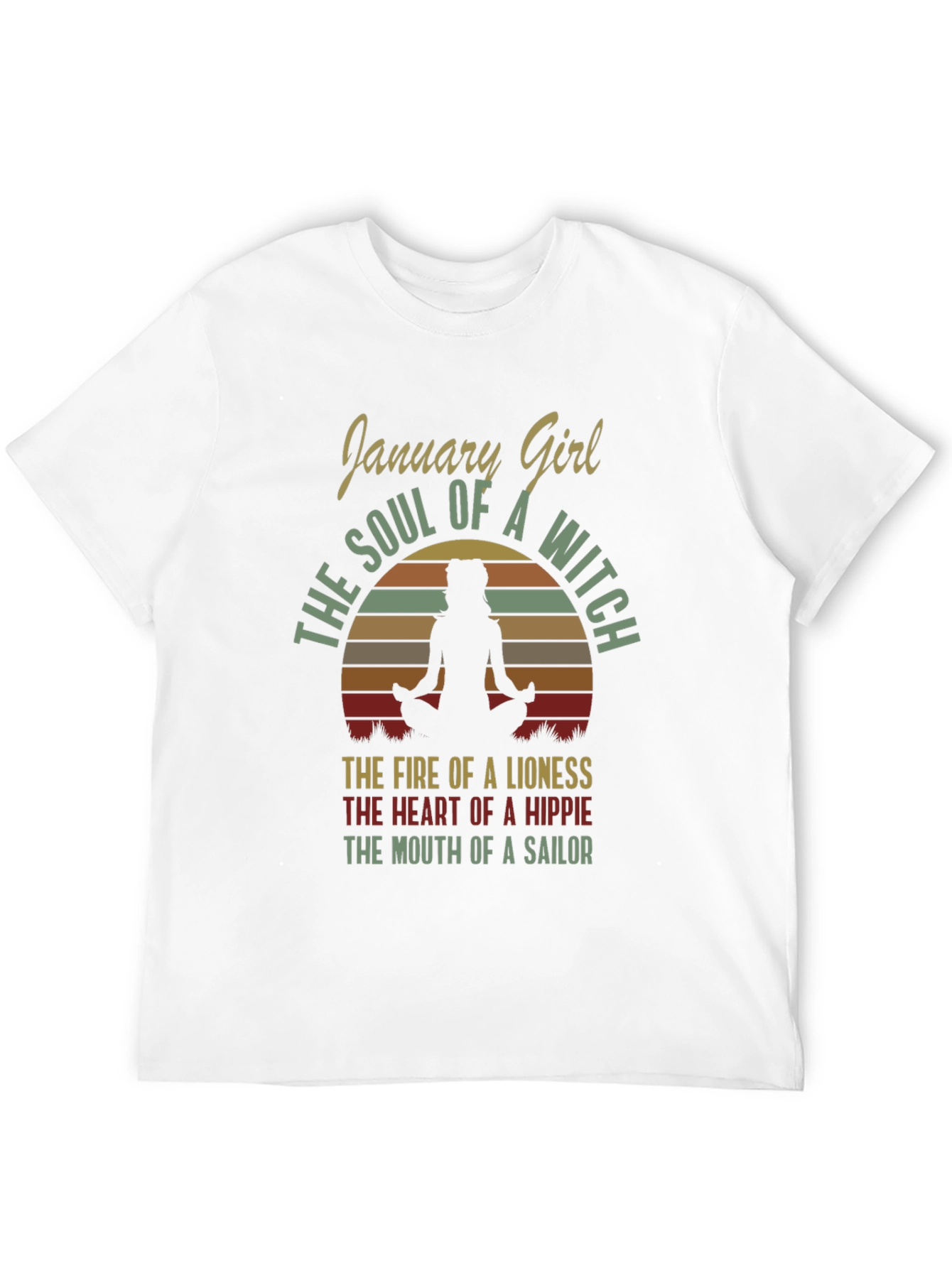 January Girl T-Shirt: Witch Soul Lioness Fire