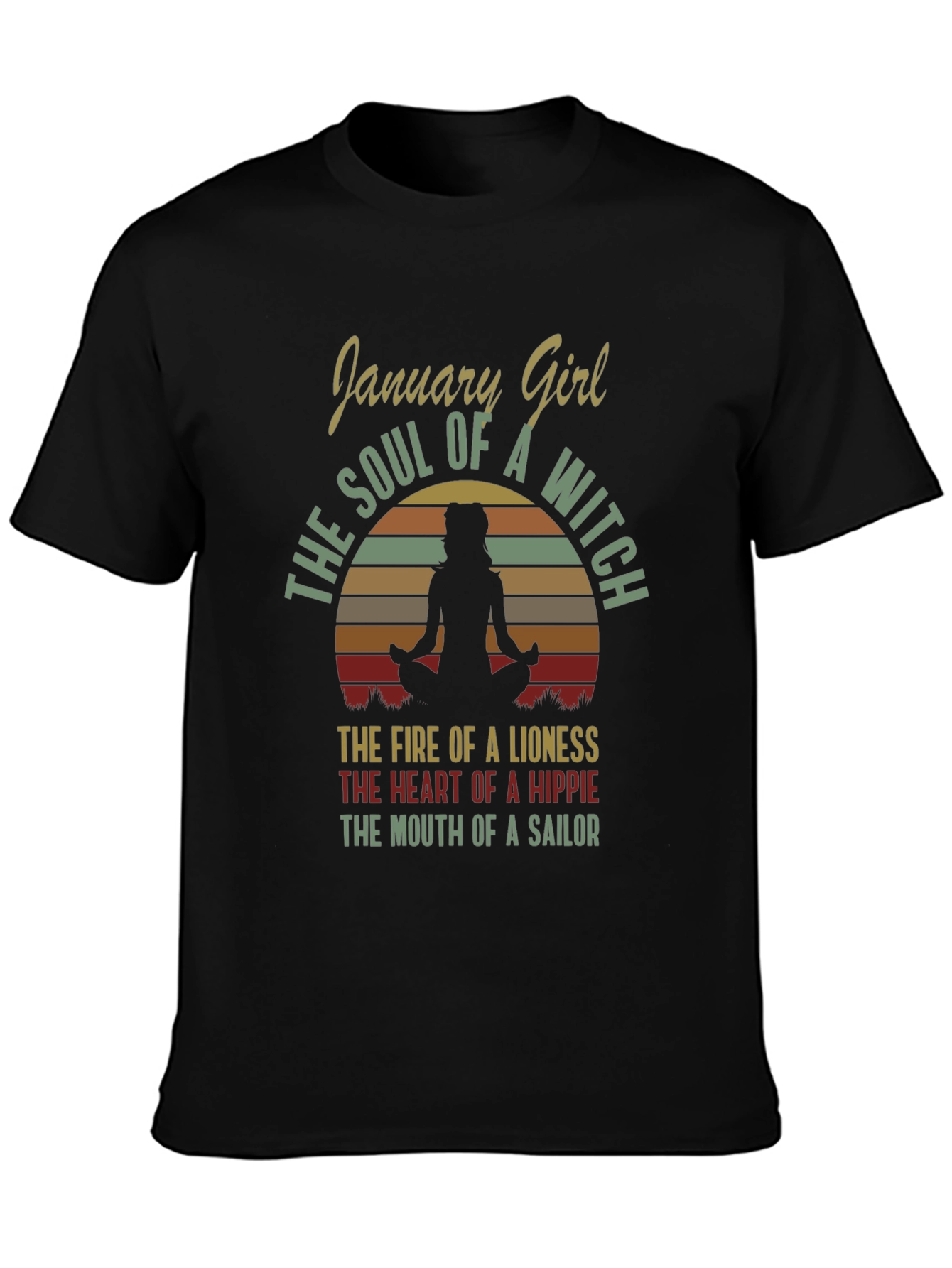 January Girl T-Shirt: Witch Soul Lioness Fire