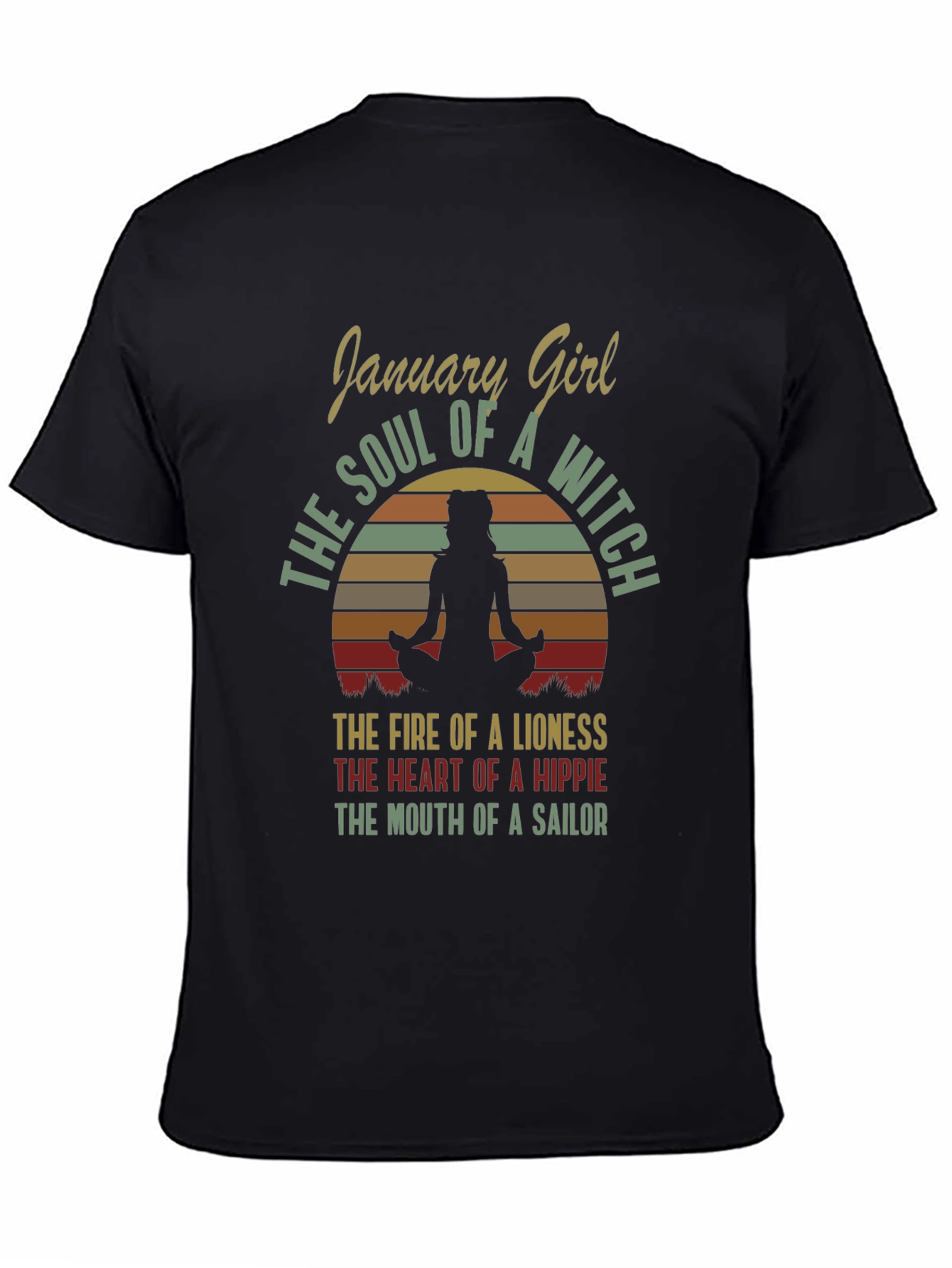 January Girl T-Shirt: Witch Soul Lioness Fire