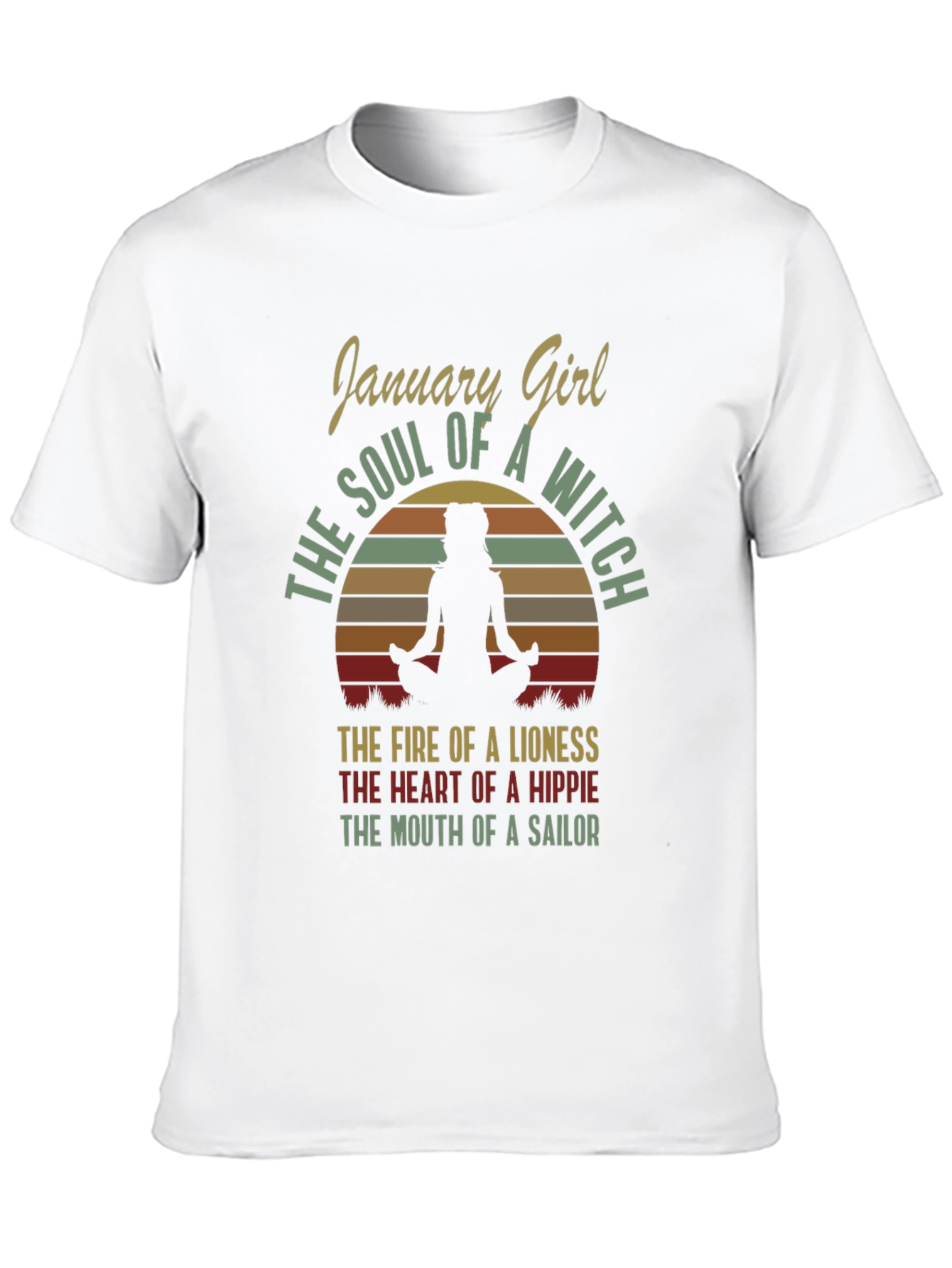 January Girl T-Shirt: Witch Soul Lioness Fire