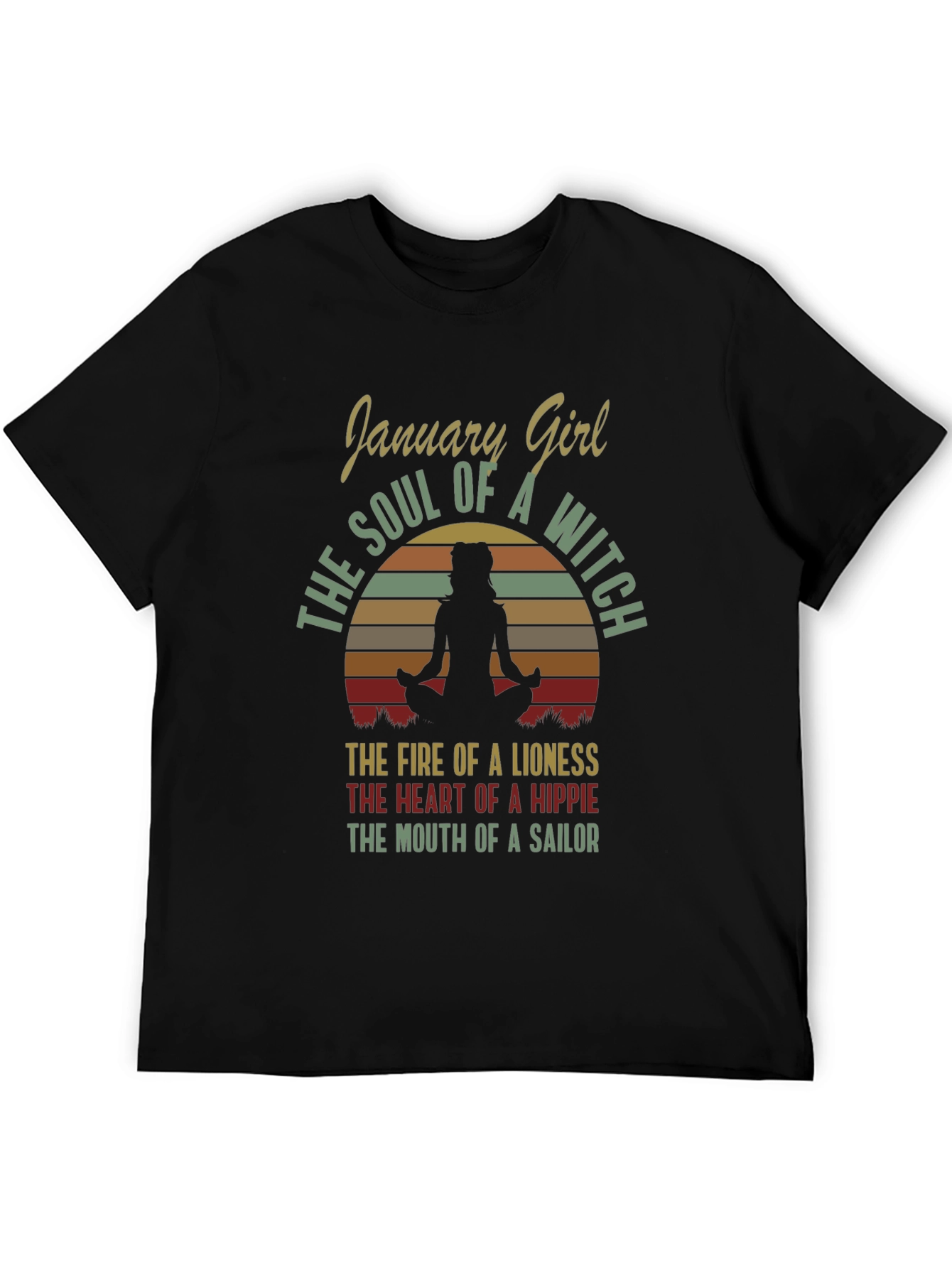 January Girl T-Shirt: Witch Soul Lioness Fire