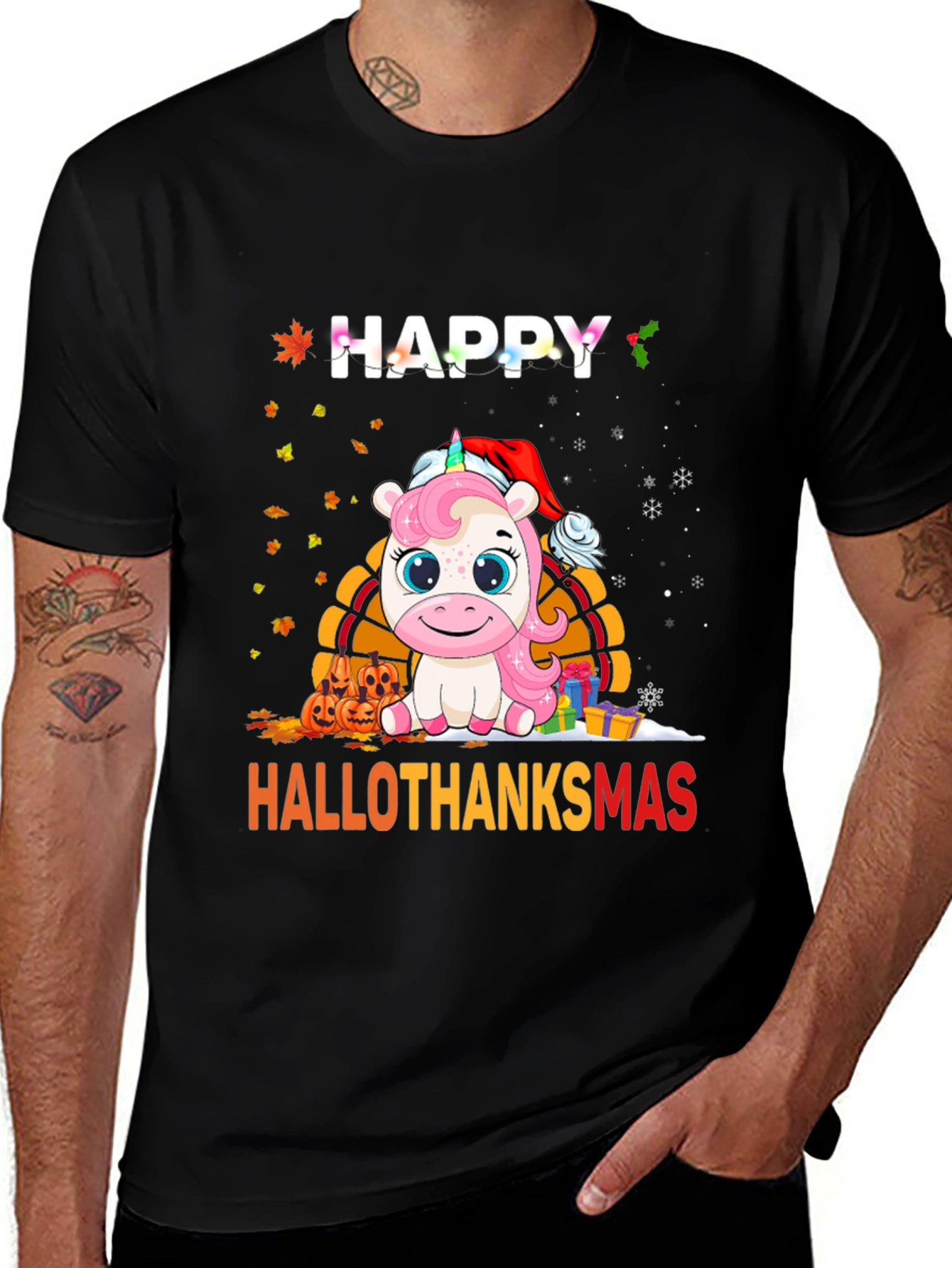 Happy Hallothanksmas Unicorn T-Shirt