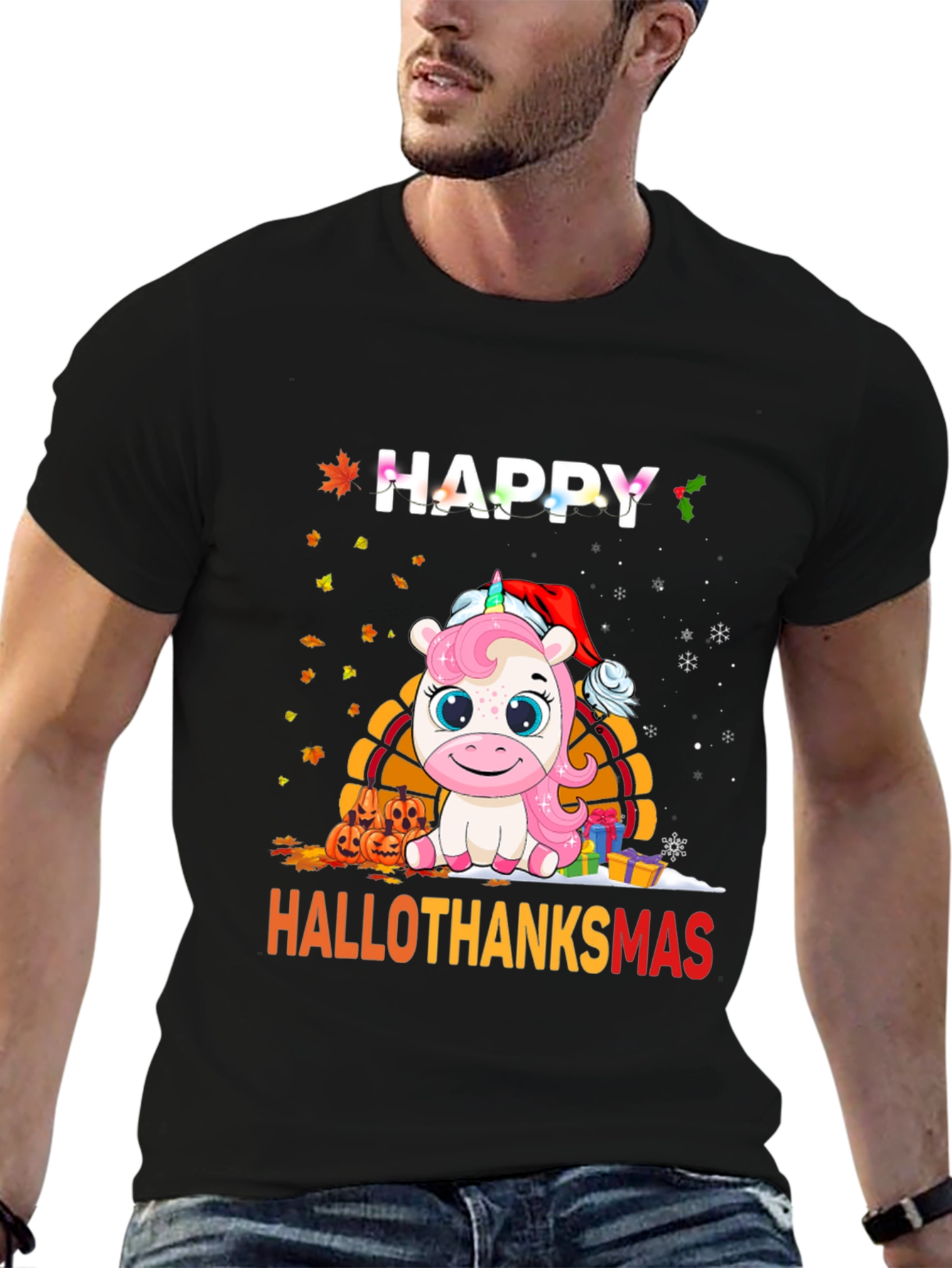 Happy Hallothanksmas Unicorn T-Shirt