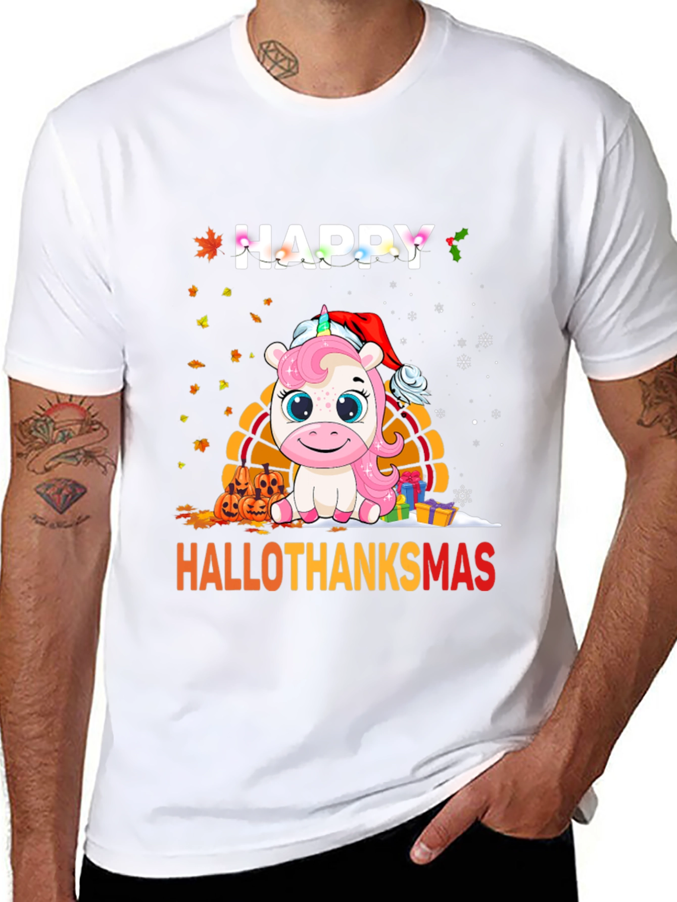 Happy Hallothanksmas Unicorn T-Shirt