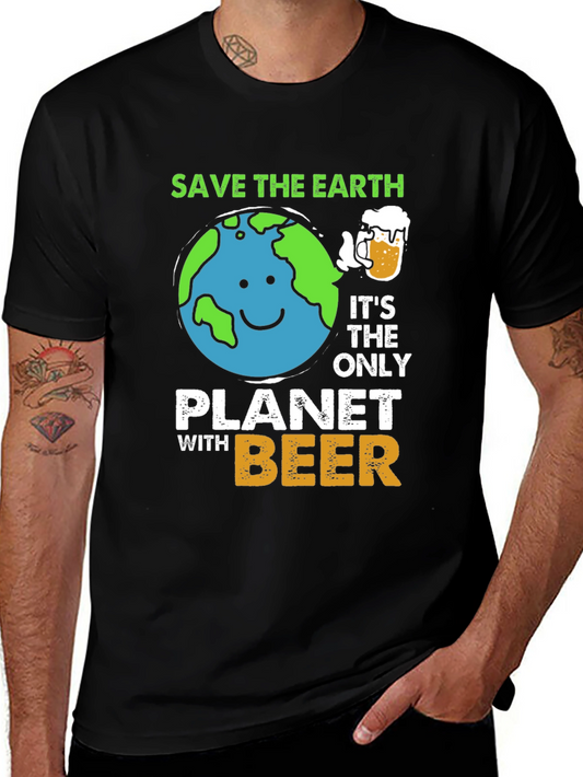 Save The Earth Planet Beer T-Shirt