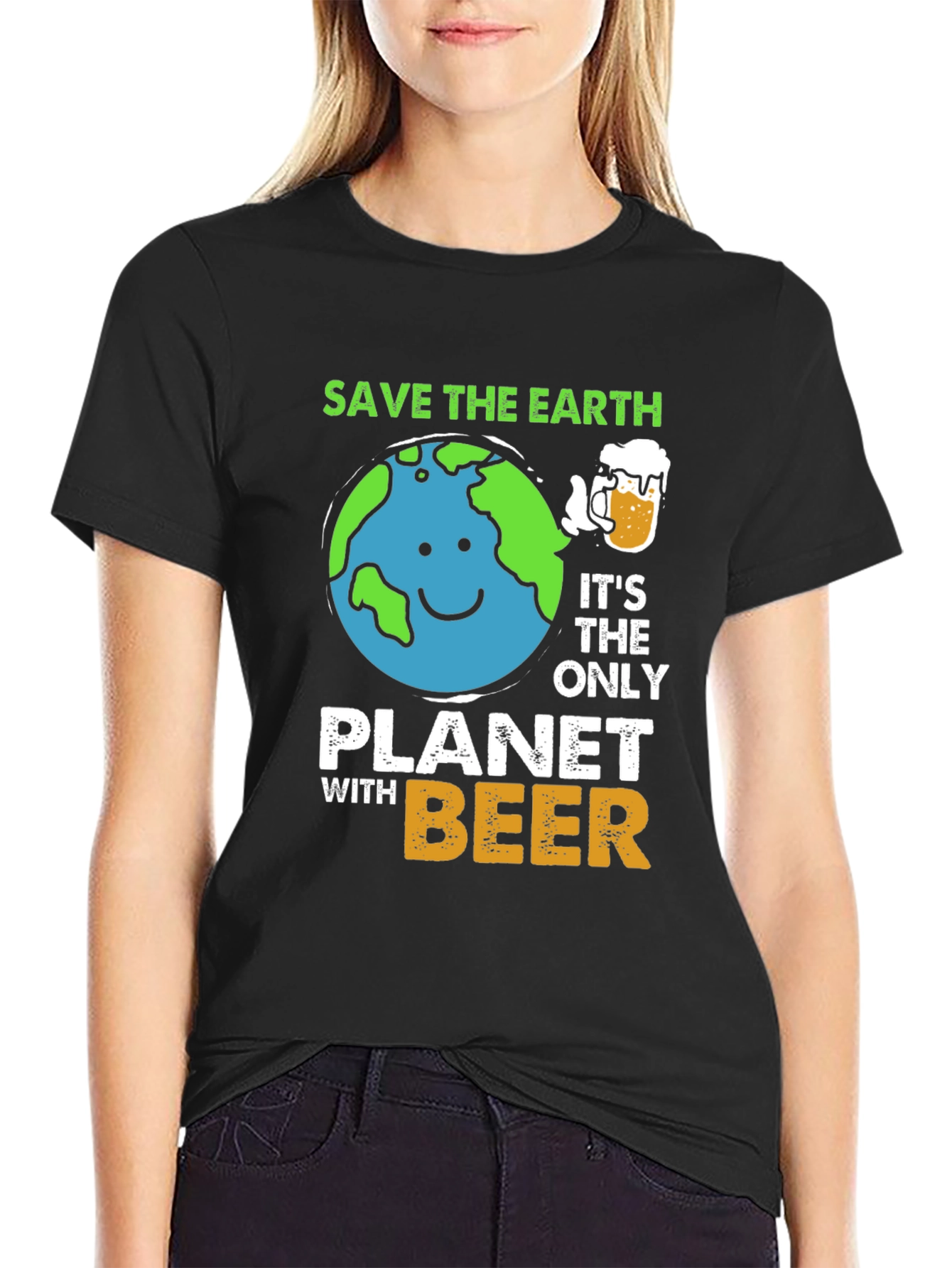 Save The Earth Planet Beer T-Shirt