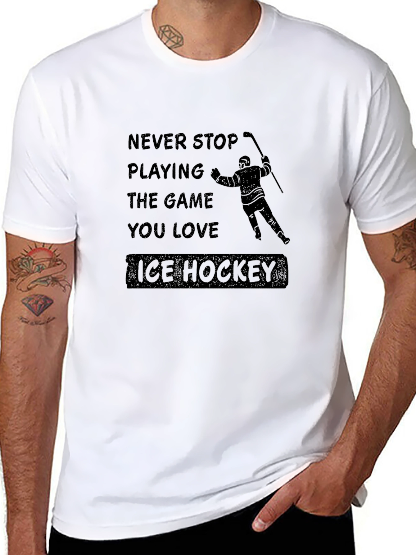 Ice Hockey Never Stop Playing T-Shirt
