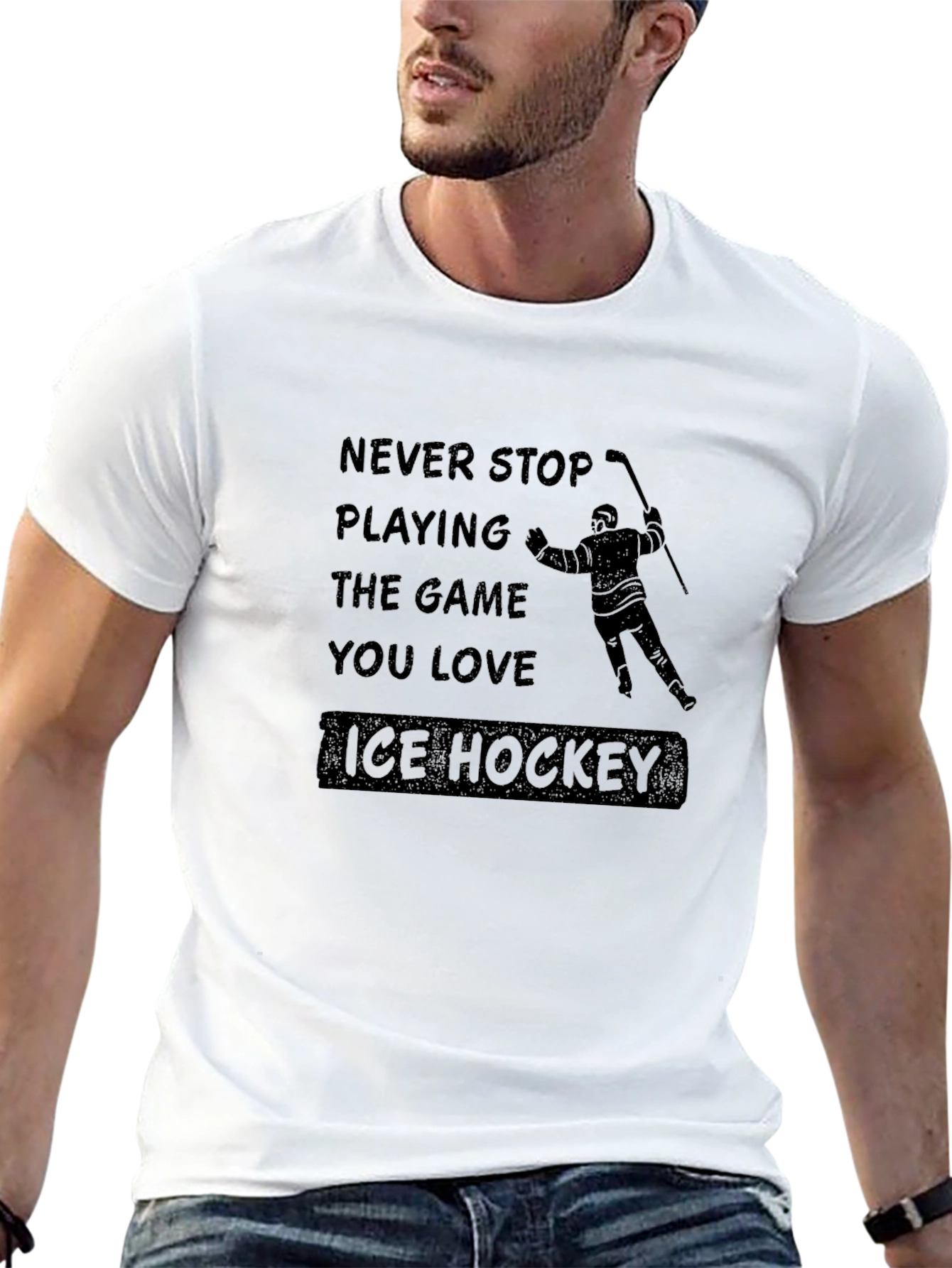 Ice Hockey Never Stop Playing T-Shirt