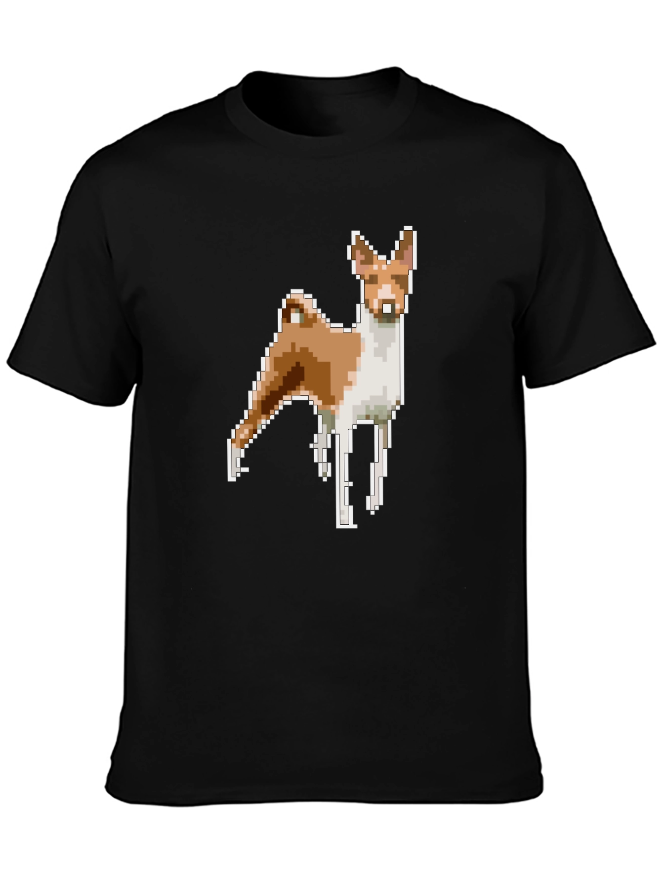 Pixel Dog Graphic Tee - Black Cotton Blend