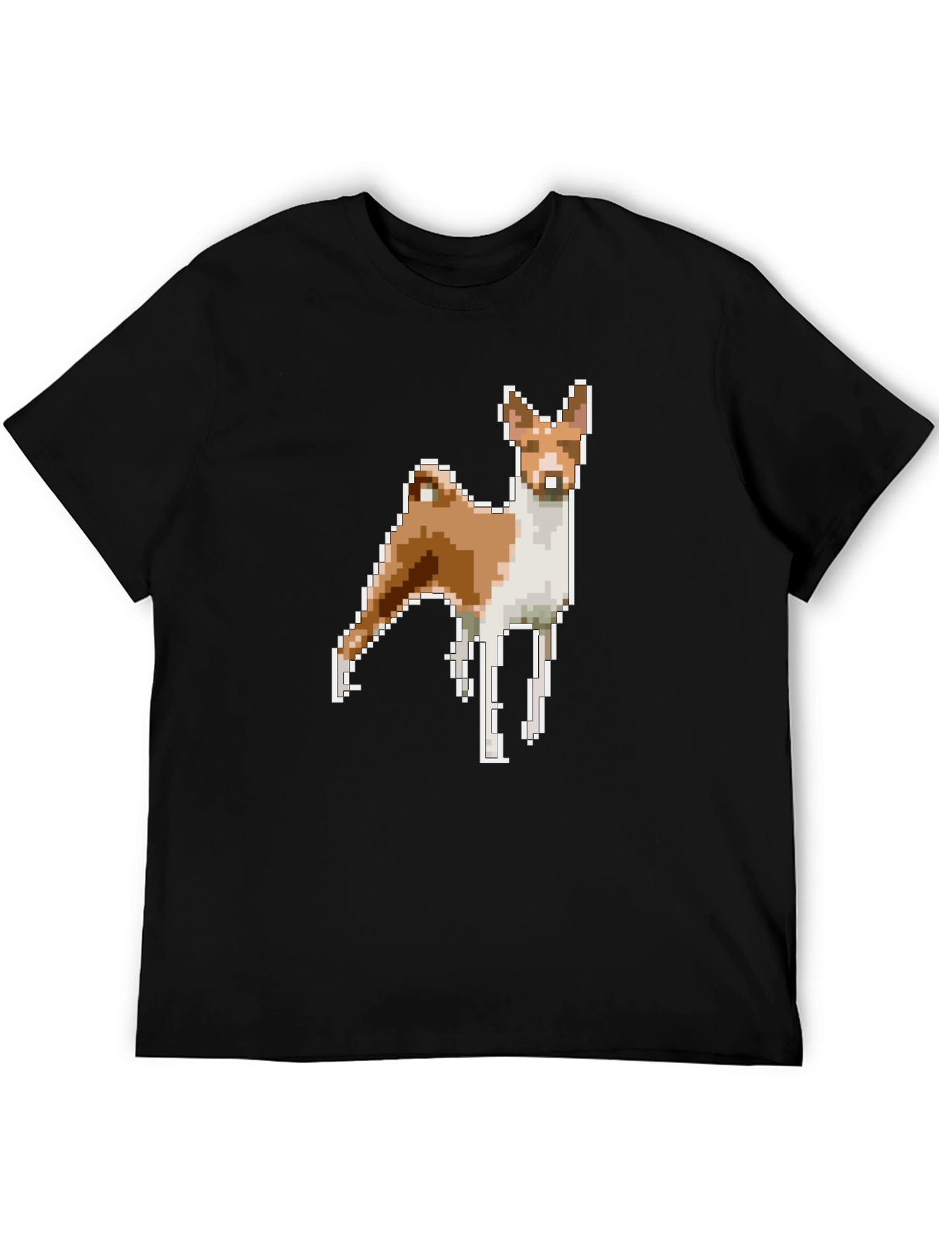 Pixel Dog Graphic Tee - Black Cotton Blend
