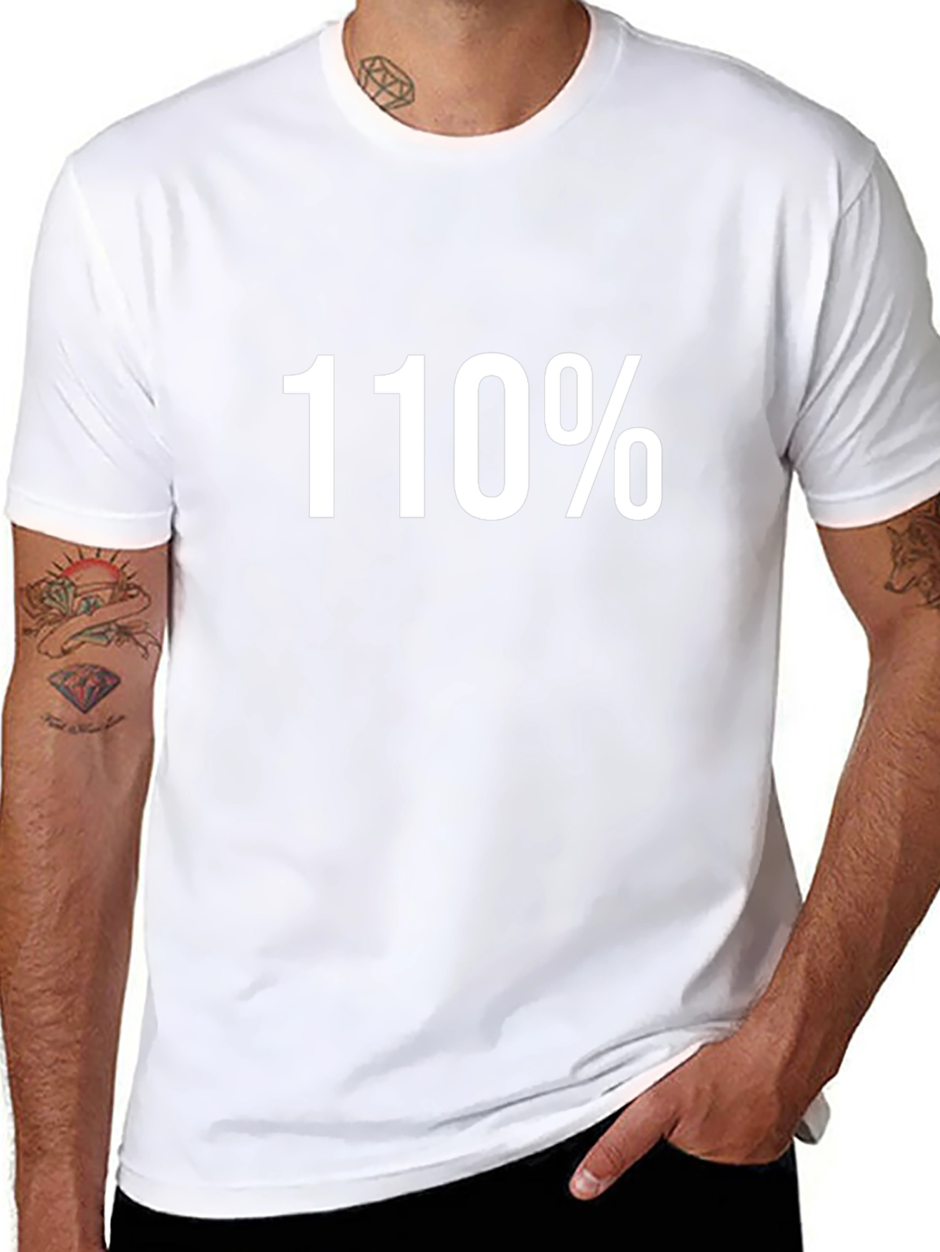 110% Graphic Tee - Black Cotton Blend