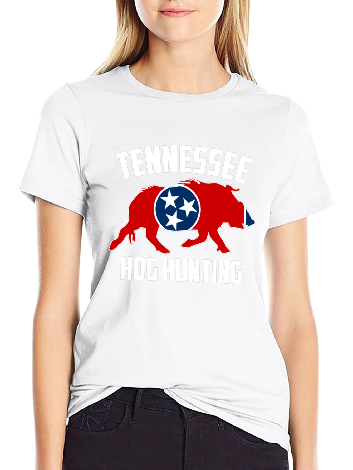 Tennessee Hog Hunting T-Shirt - Mens Black Tee
