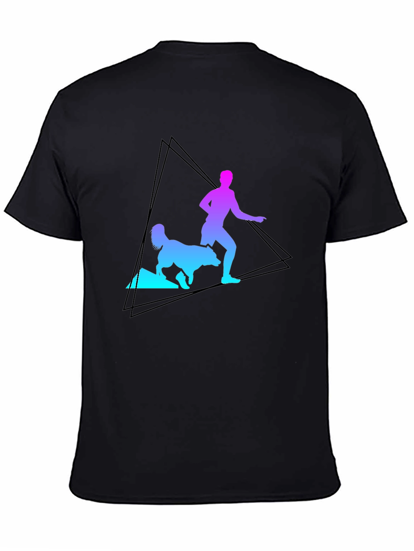 Gradient Runner & Dog Graphic Tee