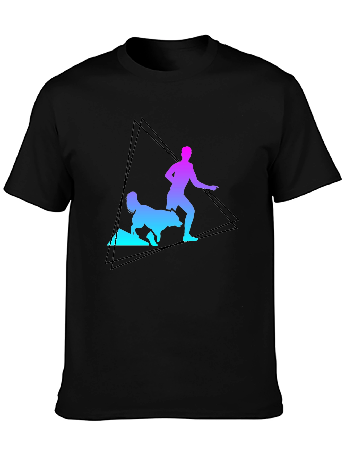 Gradient Runner & Dog Graphic Tee