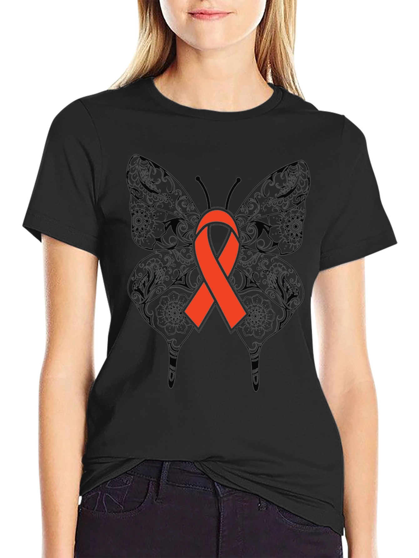 Butterfly Awareness Ribbon Graphic Tee