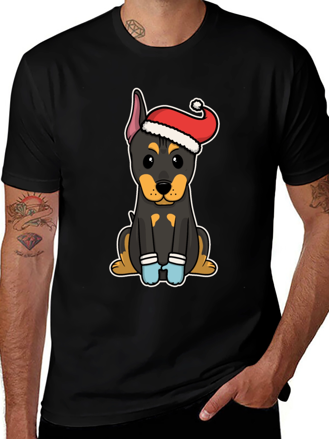 Festive Dog T-Shirt: Santa Hat Puppy Tee