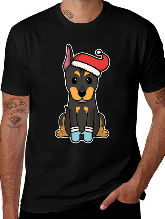 Festive Dog T-Shirt: Santa Hat Puppy Tee