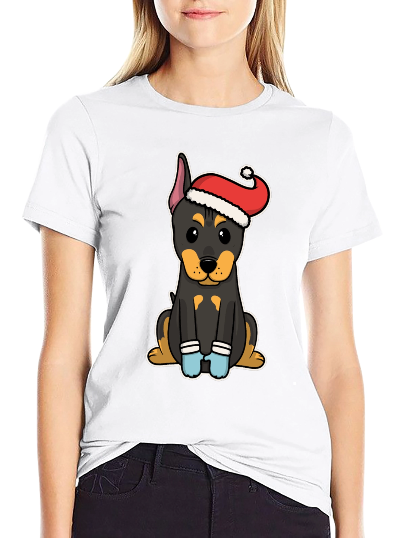 Festive Dog T-Shirt: Santa Hat Puppy Tee