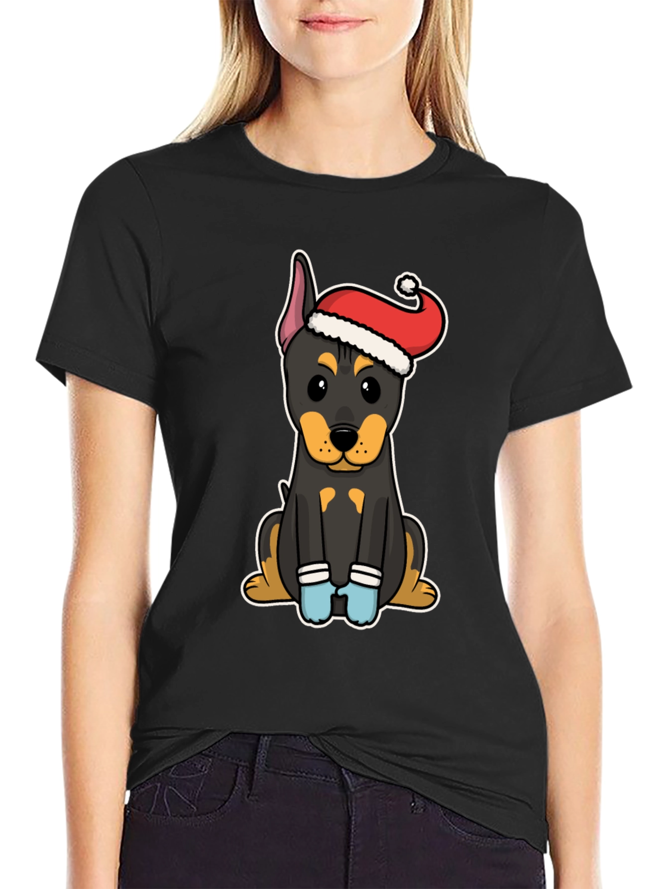 Festive Dog T-Shirt: Santa Hat Puppy Tee