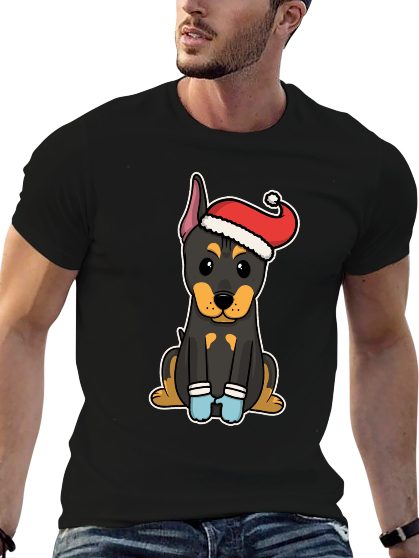 Festive Dog T-Shirt: Santa Hat Puppy Tee