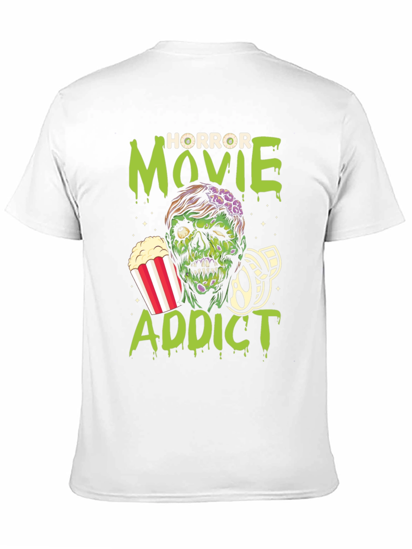 Horror Movie Addict Graphic T-Shirt - Black