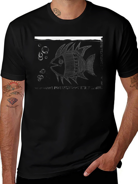 Black Fish Graphic Tee - Mens Style