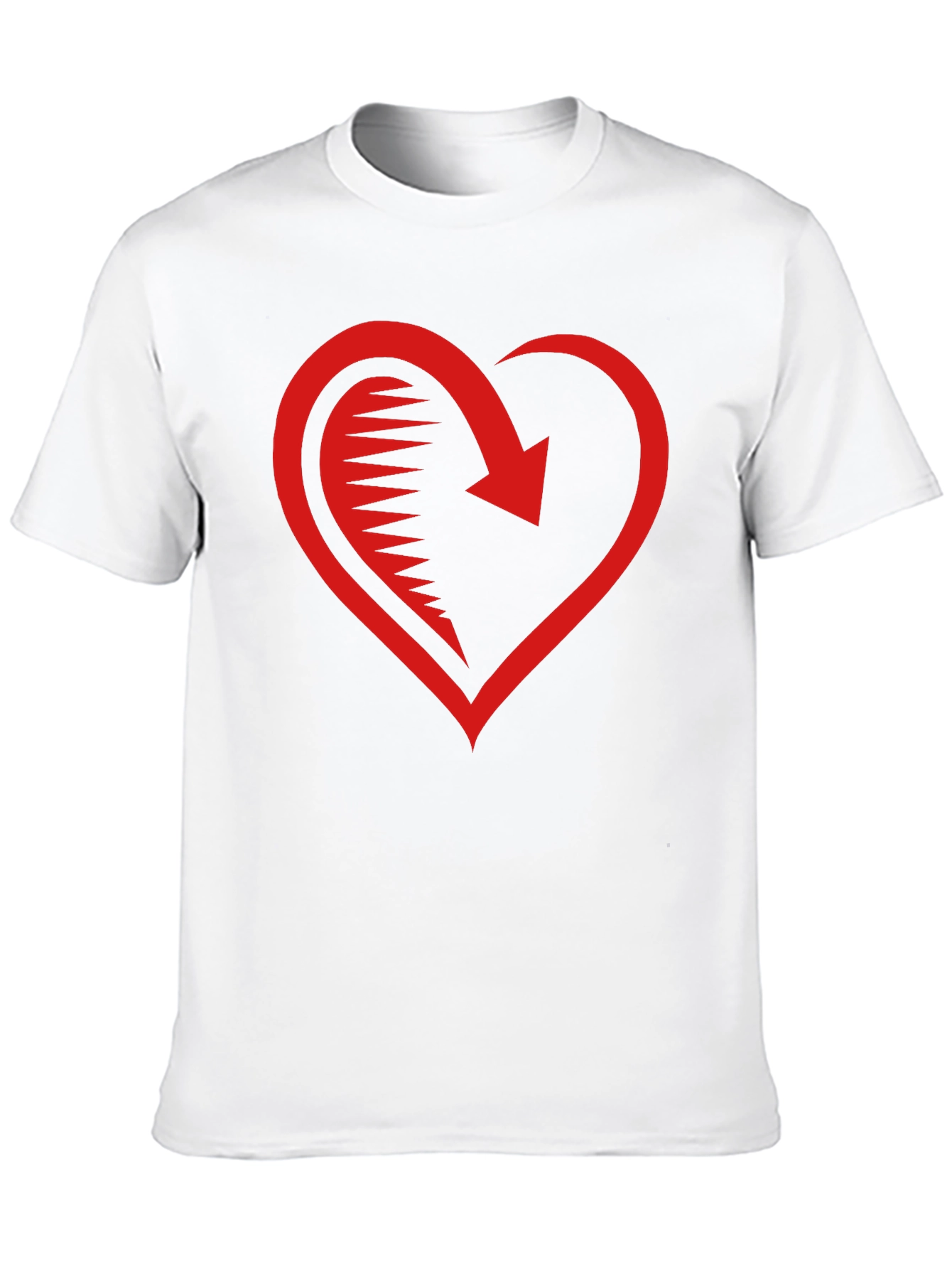 Red Heart Arrow Graphic Black T-Shirt