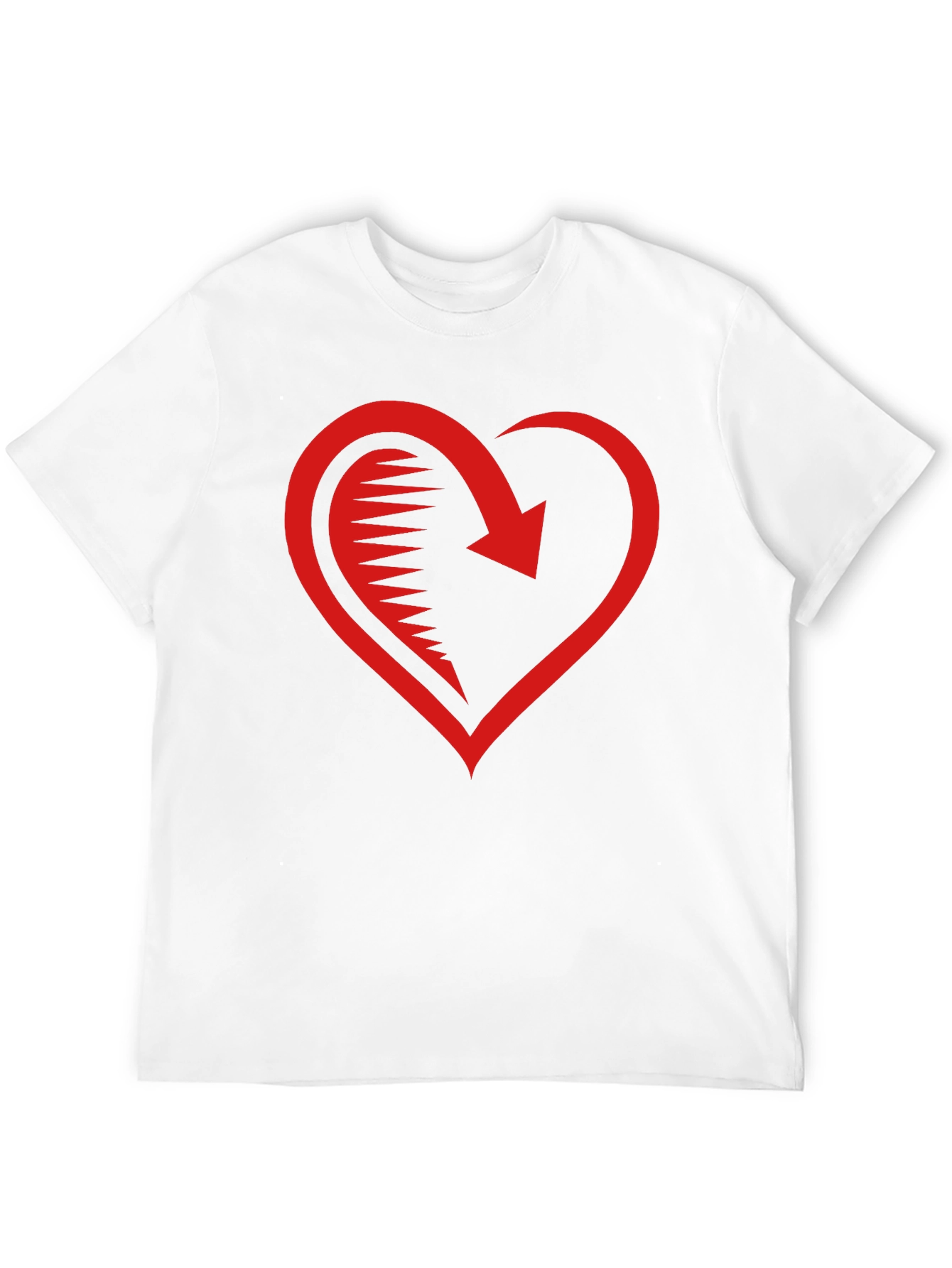 Red Heart Arrow Graphic Black T-Shirt