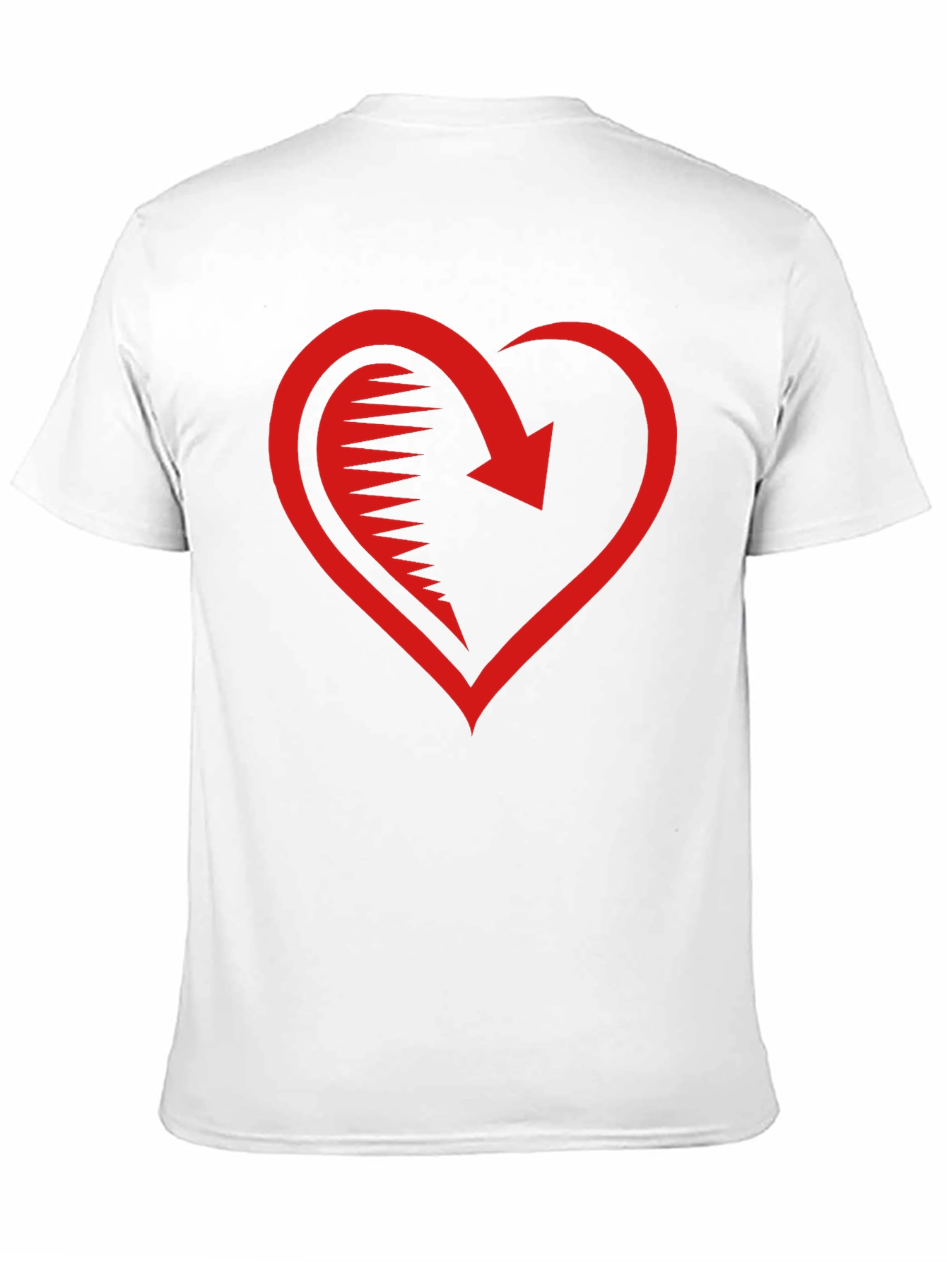Red Heart Arrow Graphic Black T-Shirt
