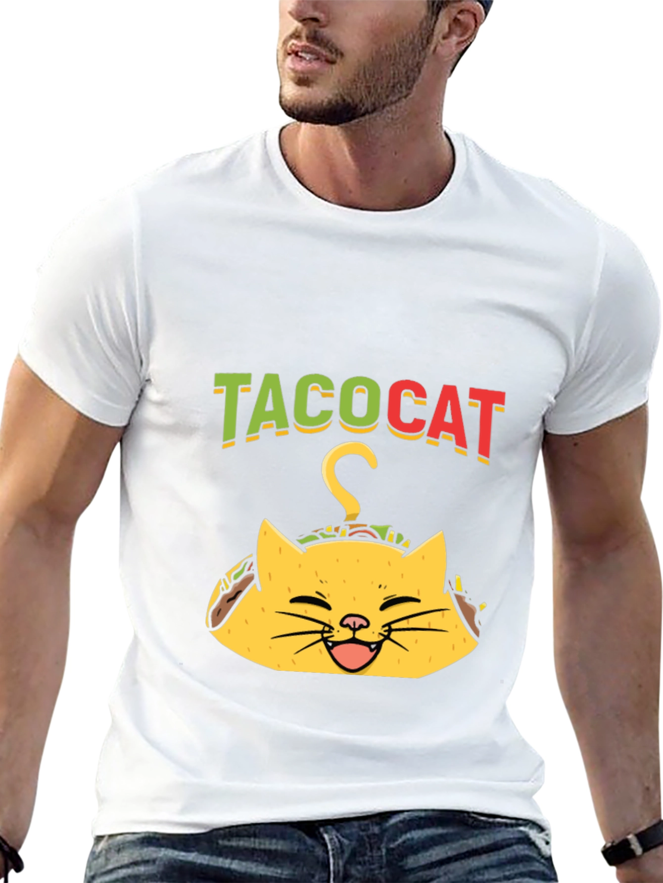 Taco Cat Graphic Tee - Funny Black T-Shirt