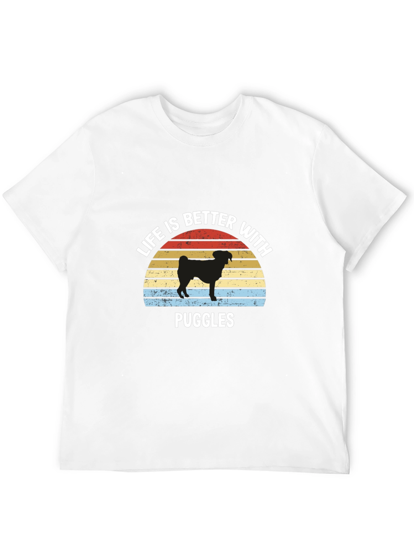 Life is Better with Puggles Black T-Shirt