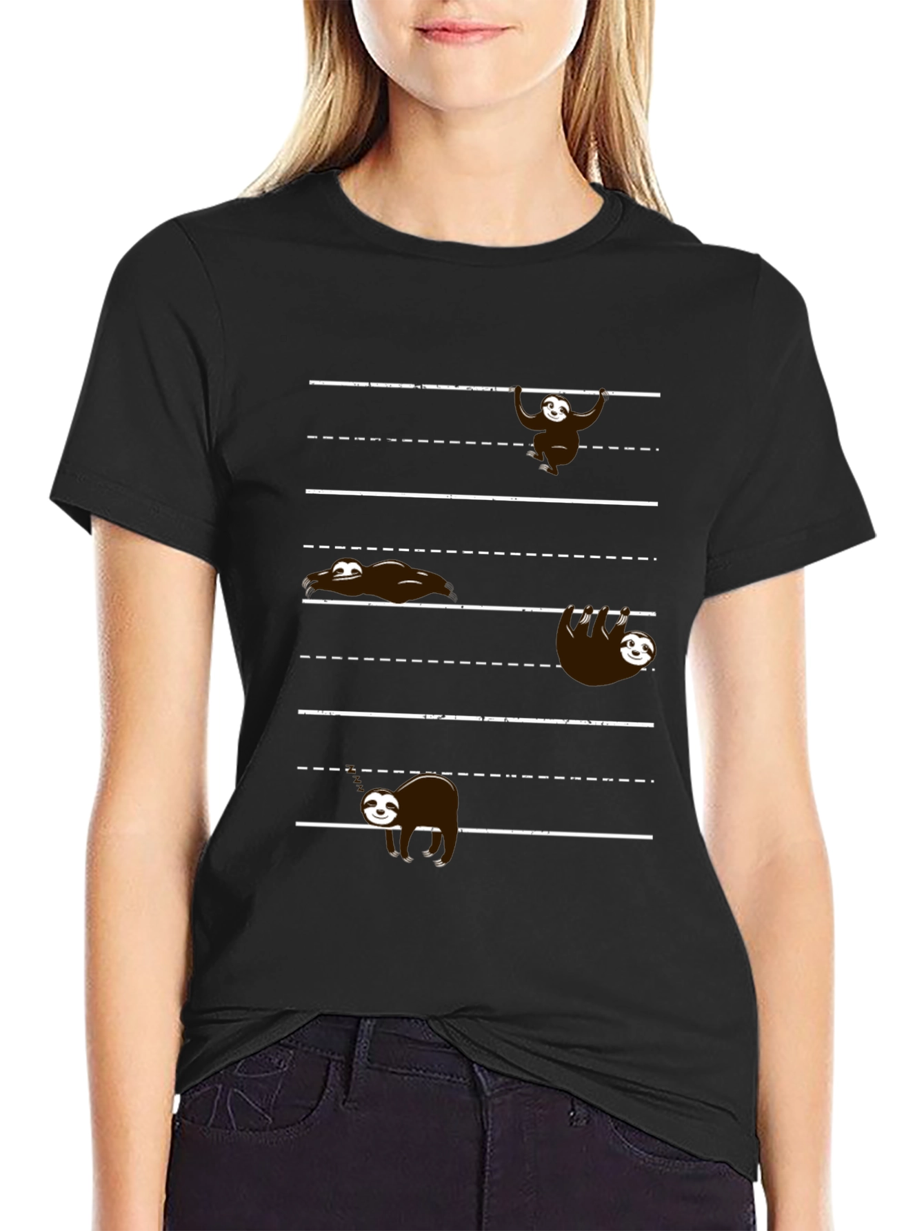 Sloth Line T-Shirt: Funny Animal Graphic Tee
